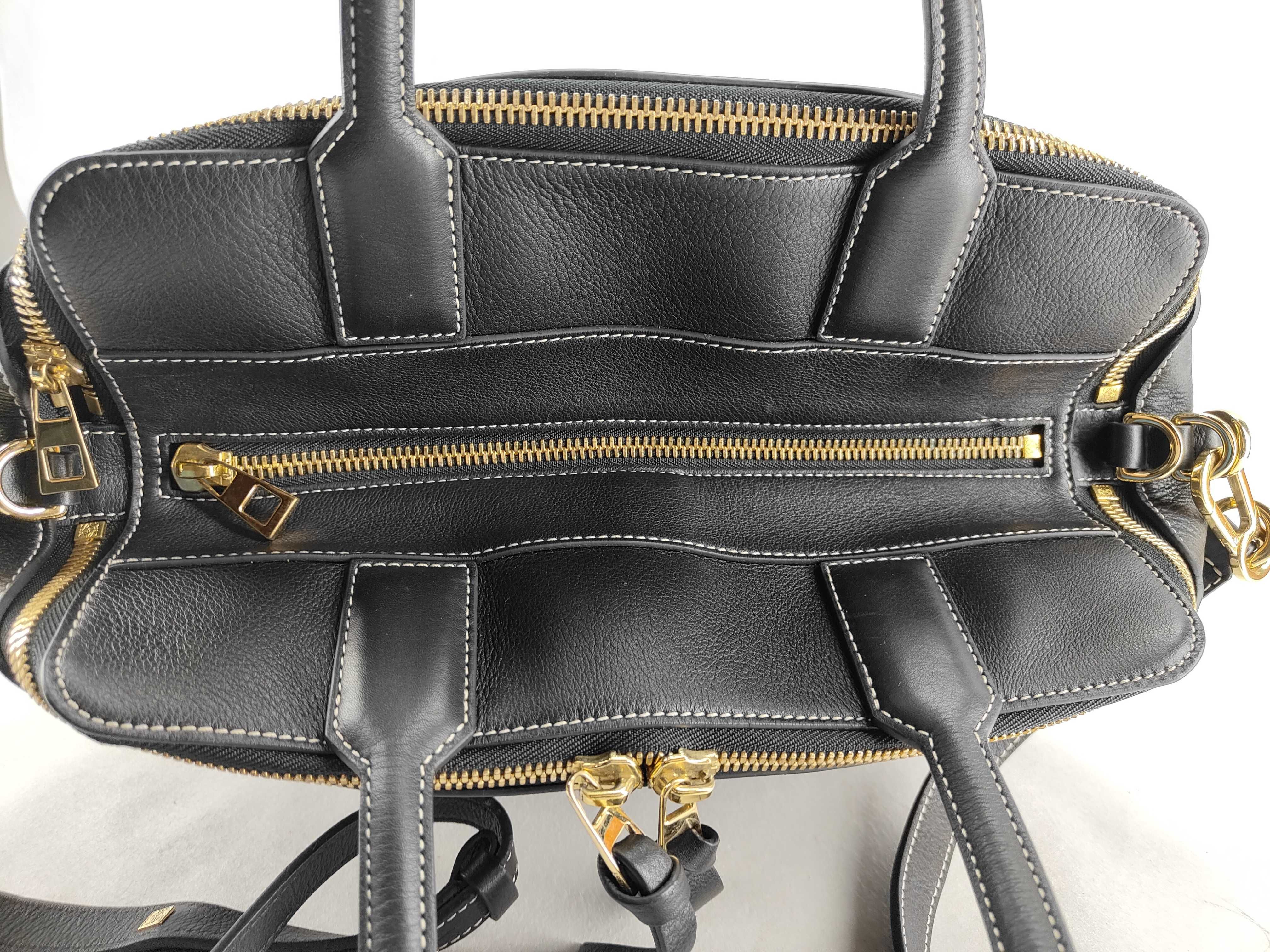 Amazona 28 Leather Handbag, Black Boston Bag — view 10