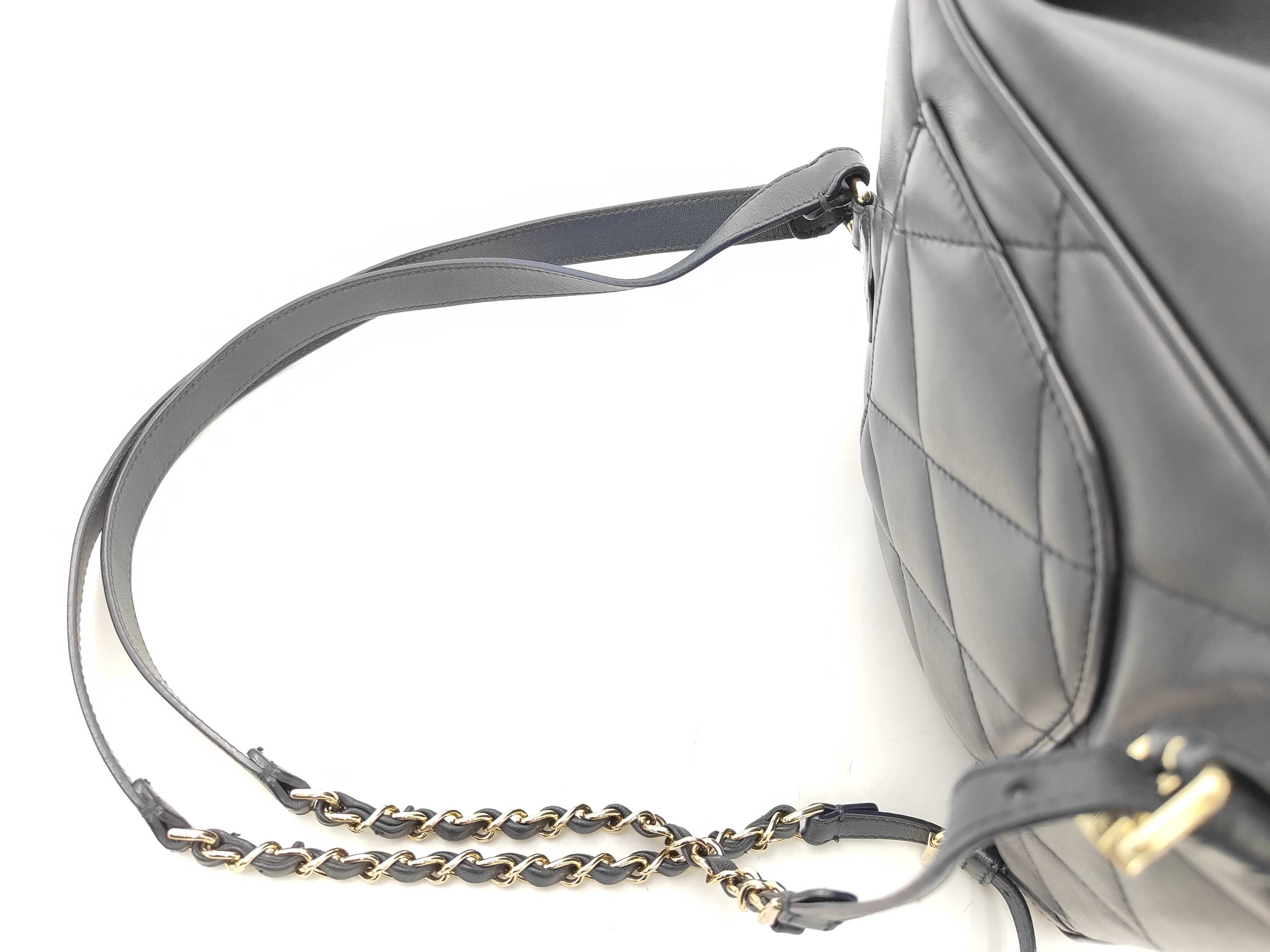 Matelassé Backpack, Navy — view 3