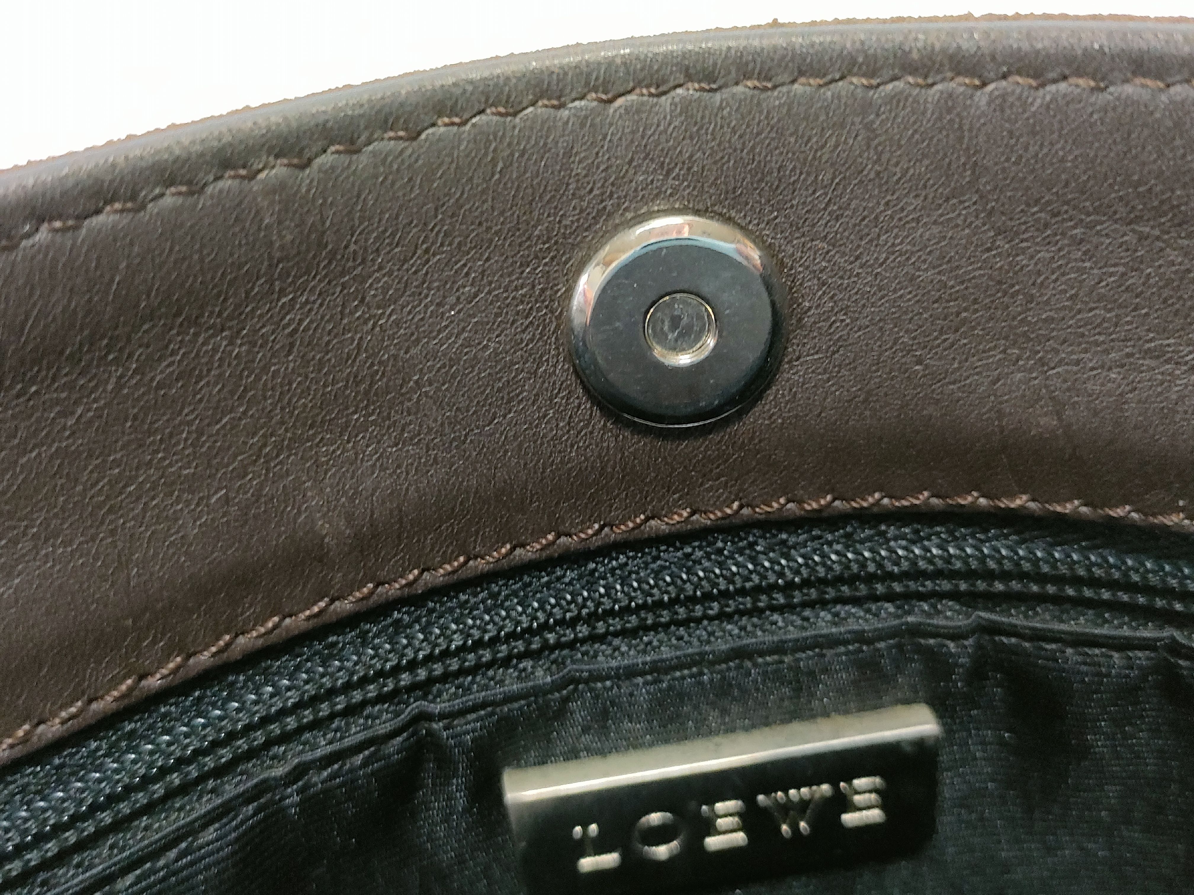 Anagram Suede Shoulder Bag, Brown — view 11