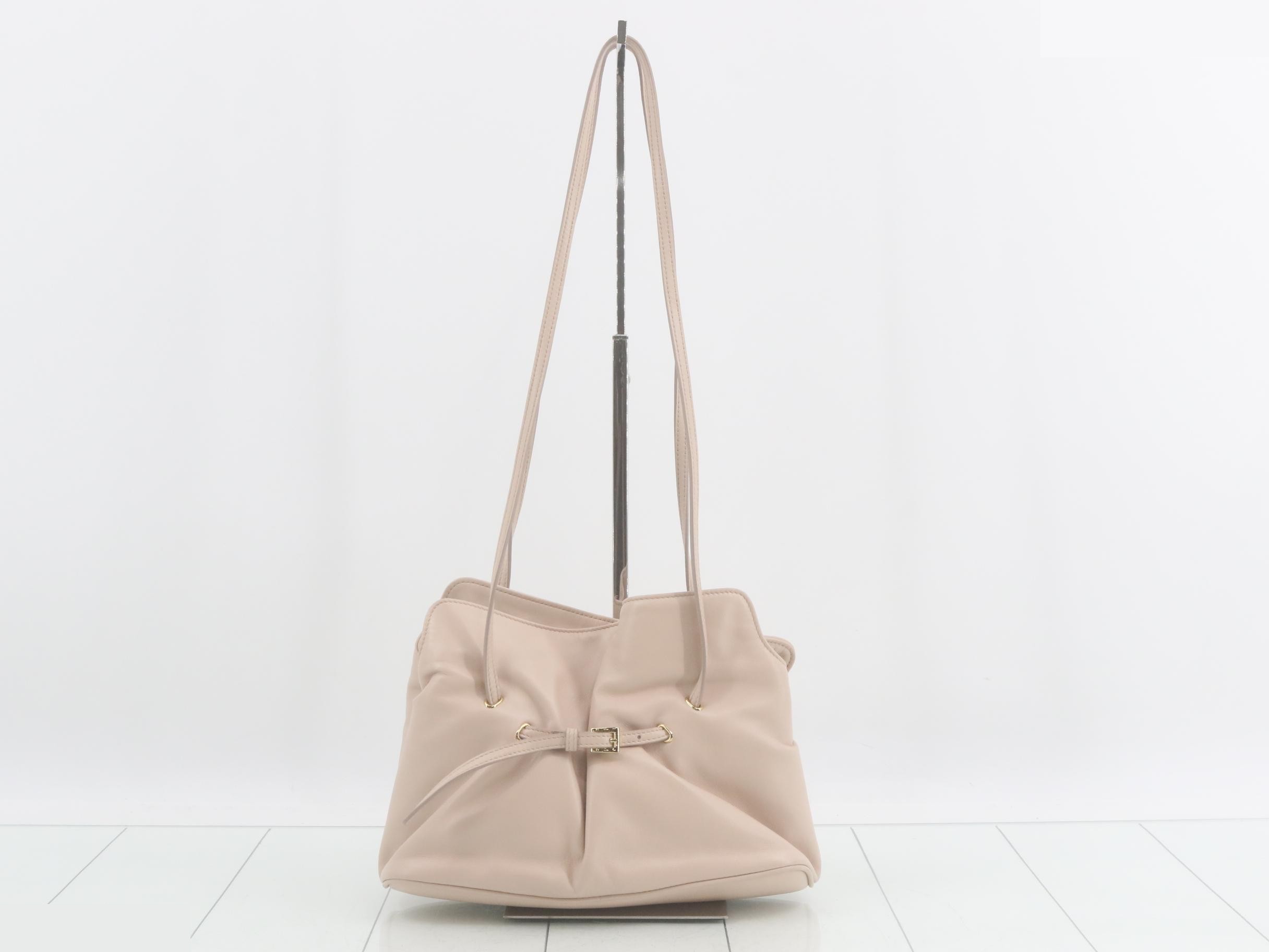 Shoulder bag, leather, beige — view 2
