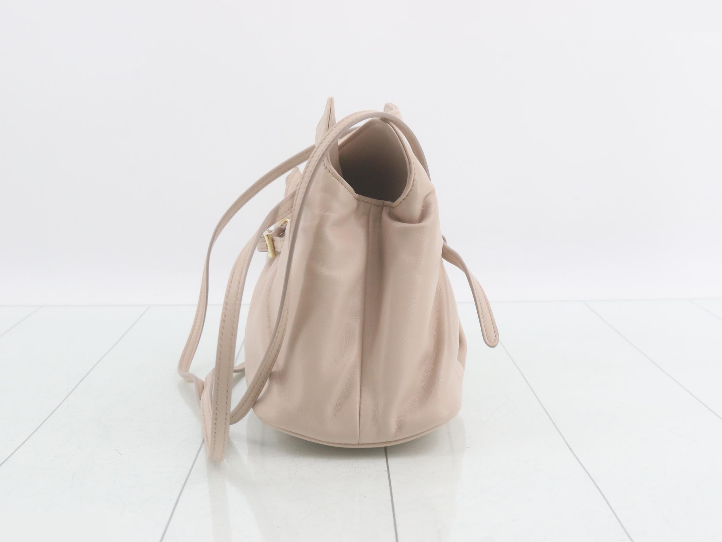 Shoulder bag, leather, beige — view 3
