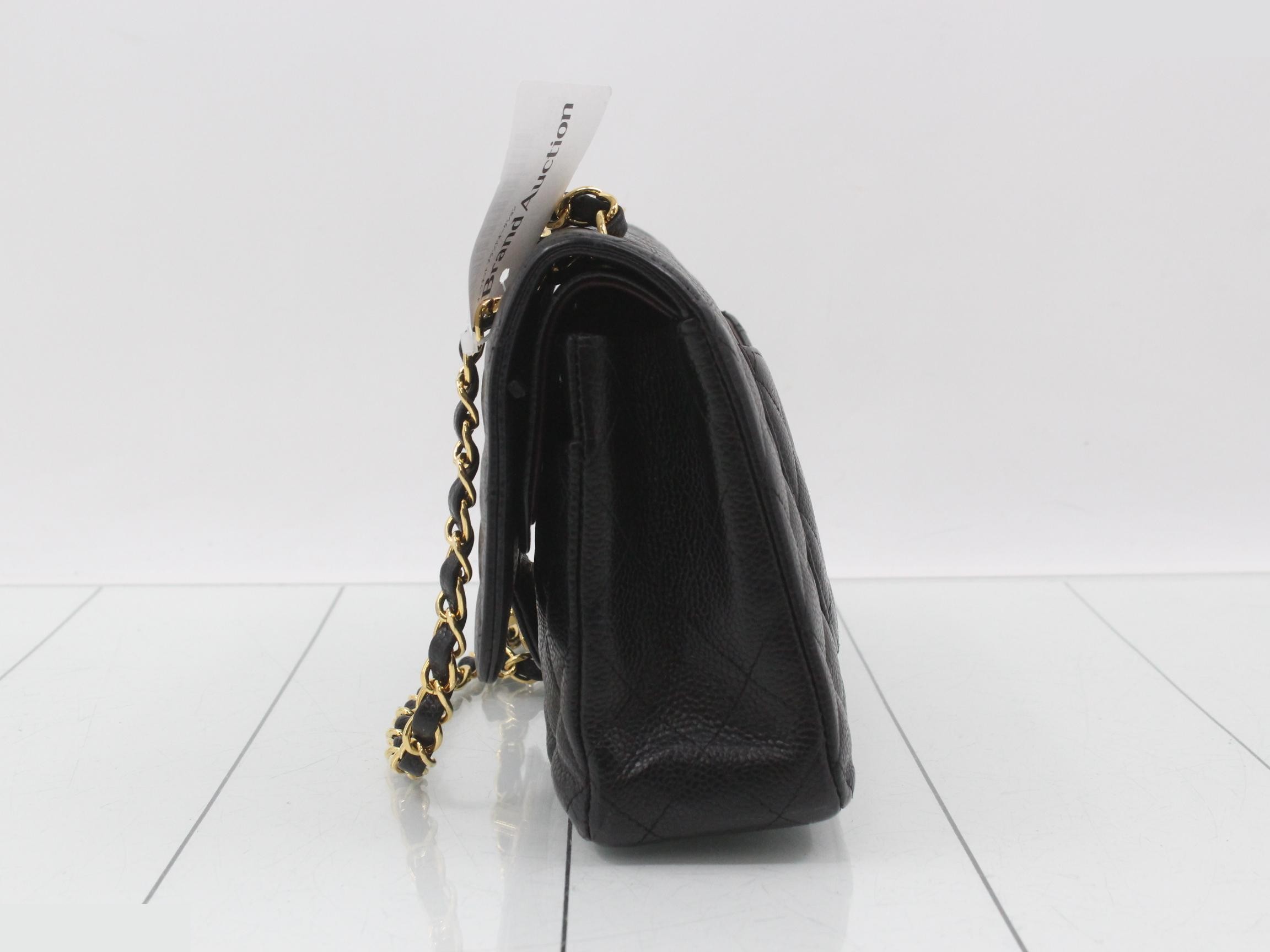 Matelassé 25 Caviar Skin Turnlock Double Flap Double Chain Shoulder Bag — view 3