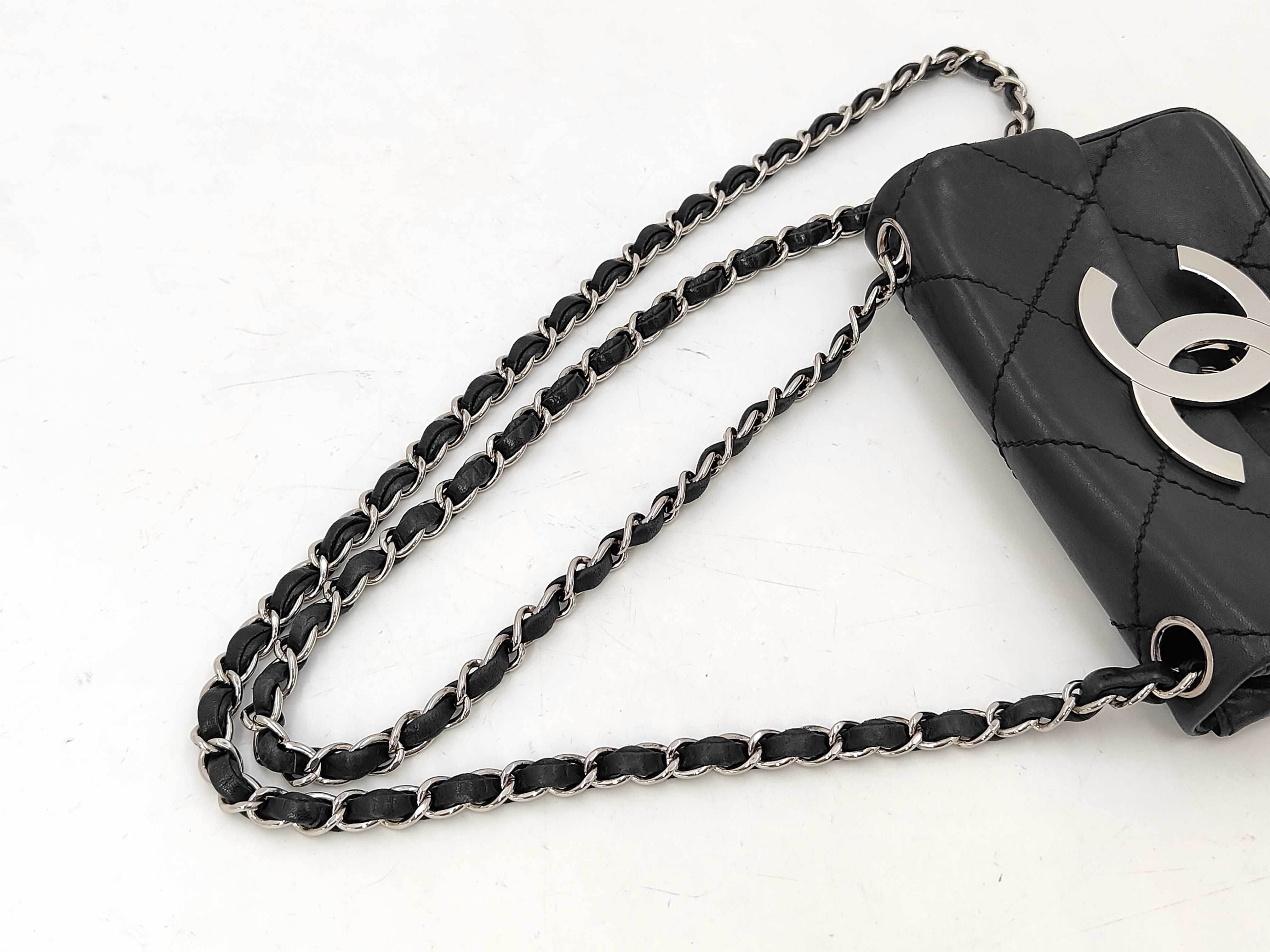Wild Stitch Mini Chain Shoulder Bag, Calfskin, Black, SS Shoulder Bag — view 5