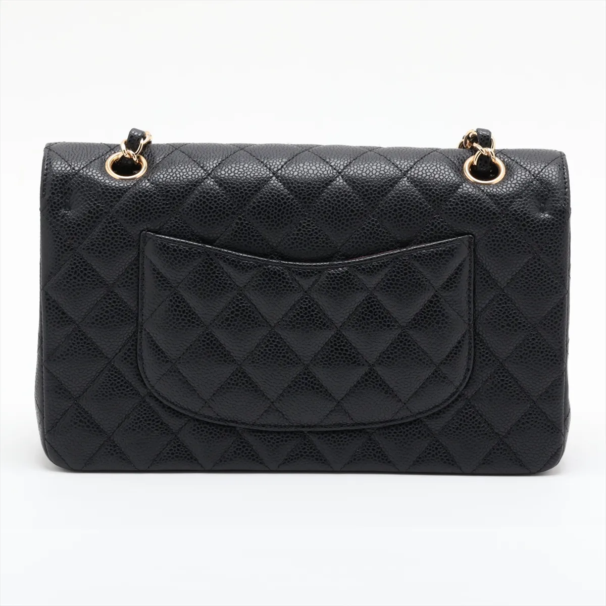 [Individually packaged] Chanel Matelassé 25 Caviar Skin Double Flap Double Chain Bag, Black with Gold Hardware, 19176570, Serial Number , A01112 — view 2