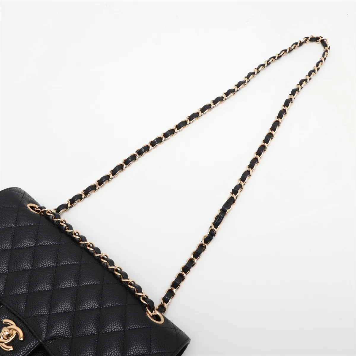 [Individually packaged] Chanel Matelassé 25 Caviar Skin Double Flap Double Chain Bag, Black with Gold Hardware, 19176570, Serial Number , A01112 — view 5