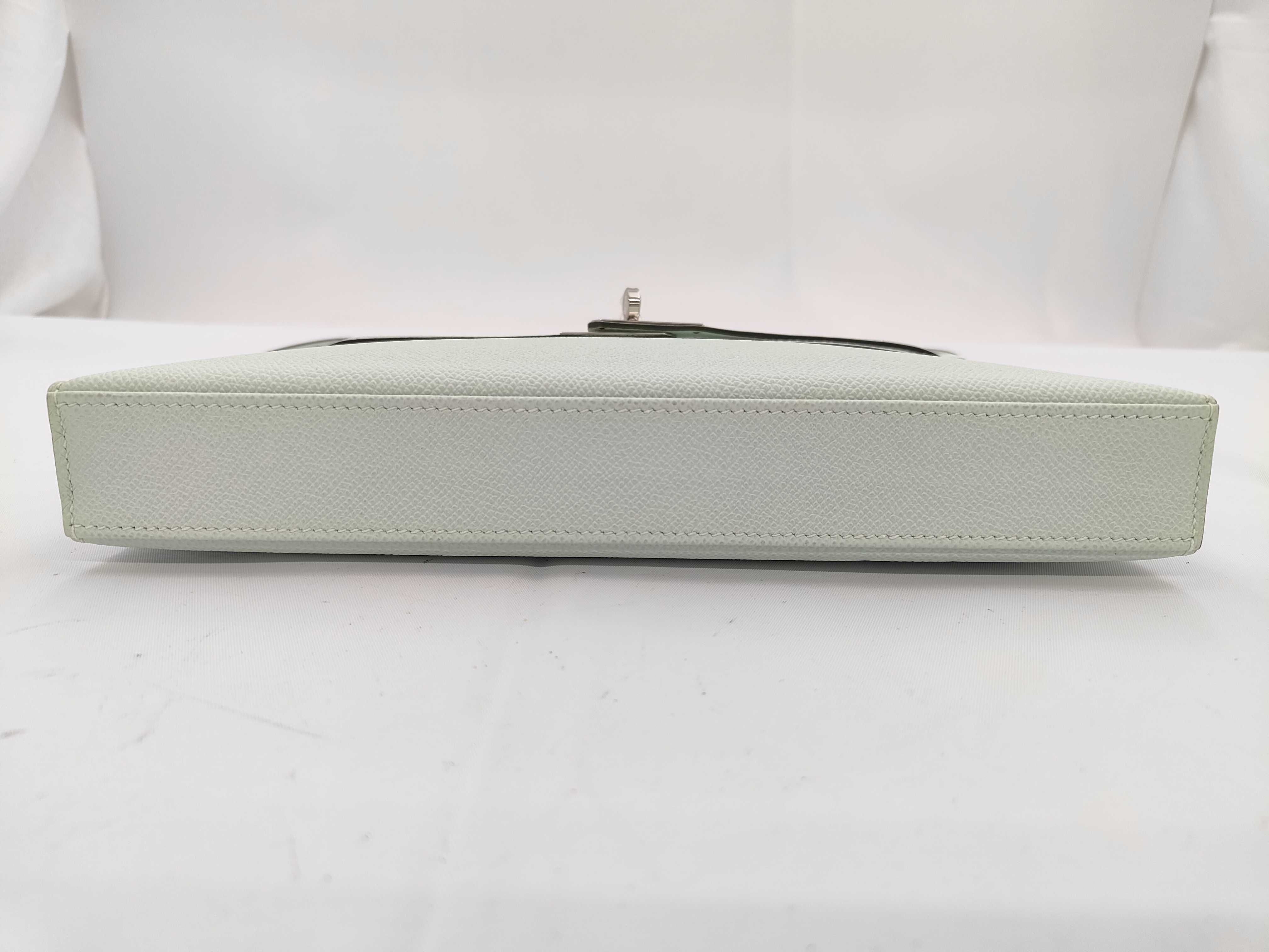 Kelly Elan Epsom Leather Bag in Vert Peppermint with Silver Hardware (W Stamp) — view 5