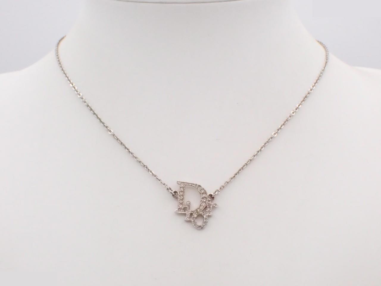 Logo rhinestone necklace, total length approximately 42 cm — view 3