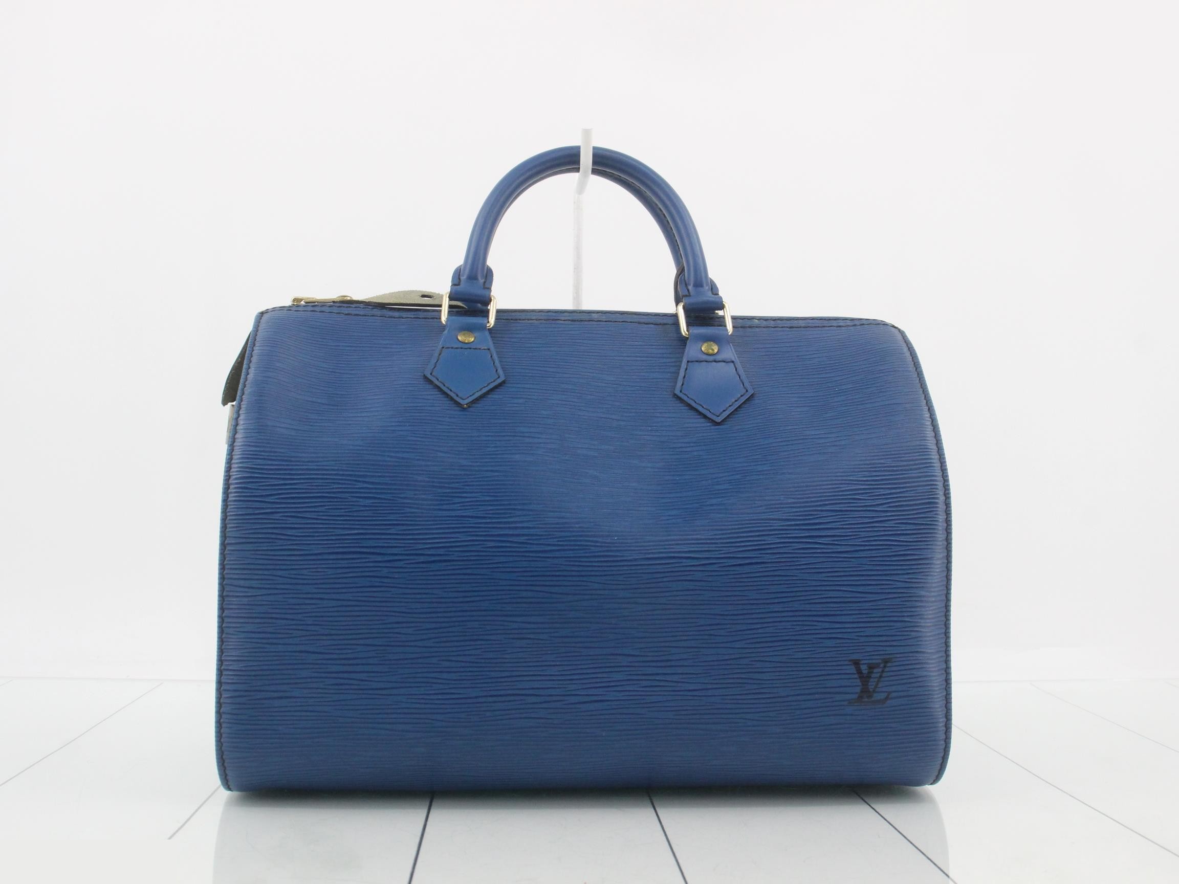 Epi Speedy 30 Toledo Blue Handbag — view 2