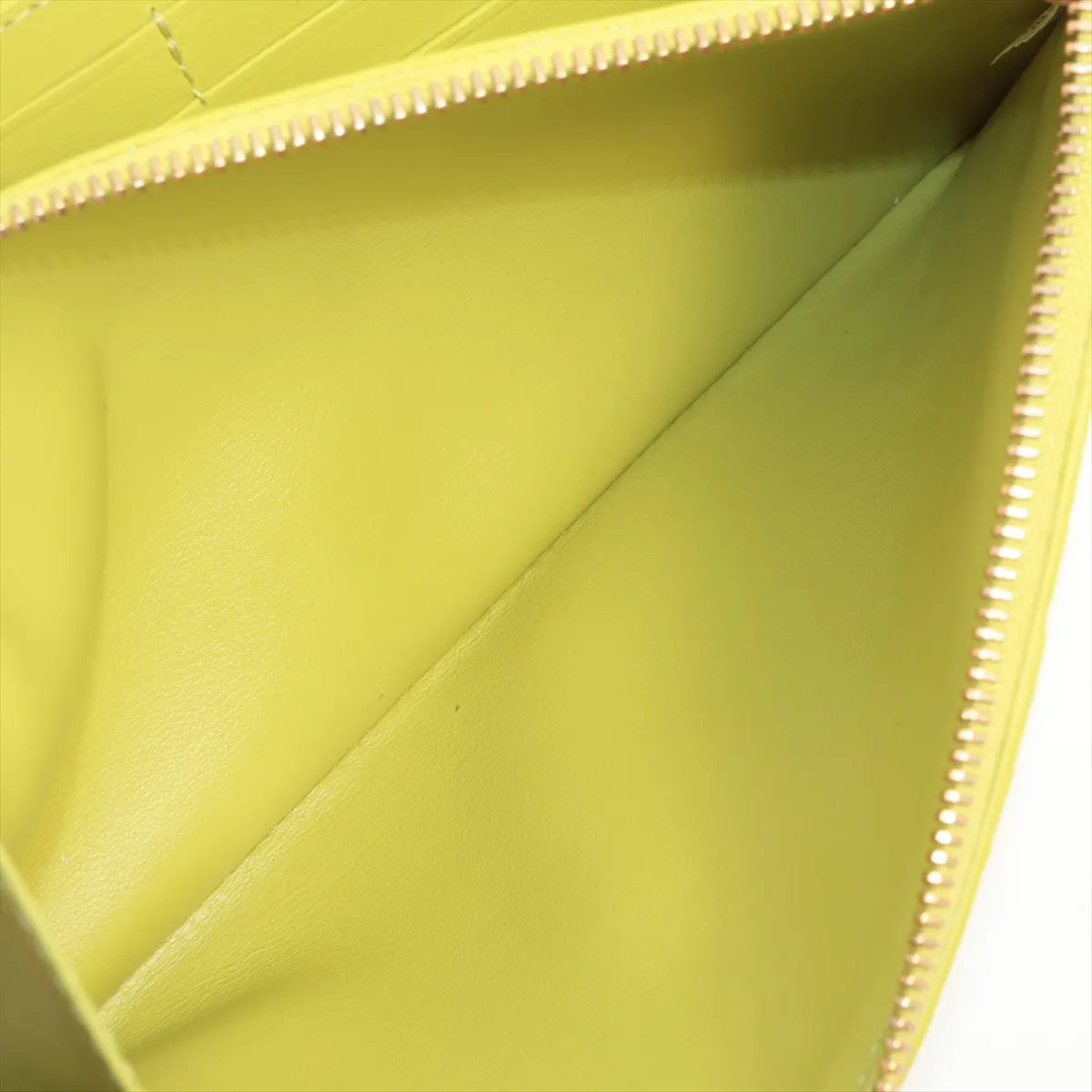 Intrecciato Leather Long Wallet, Yellow — view 6
