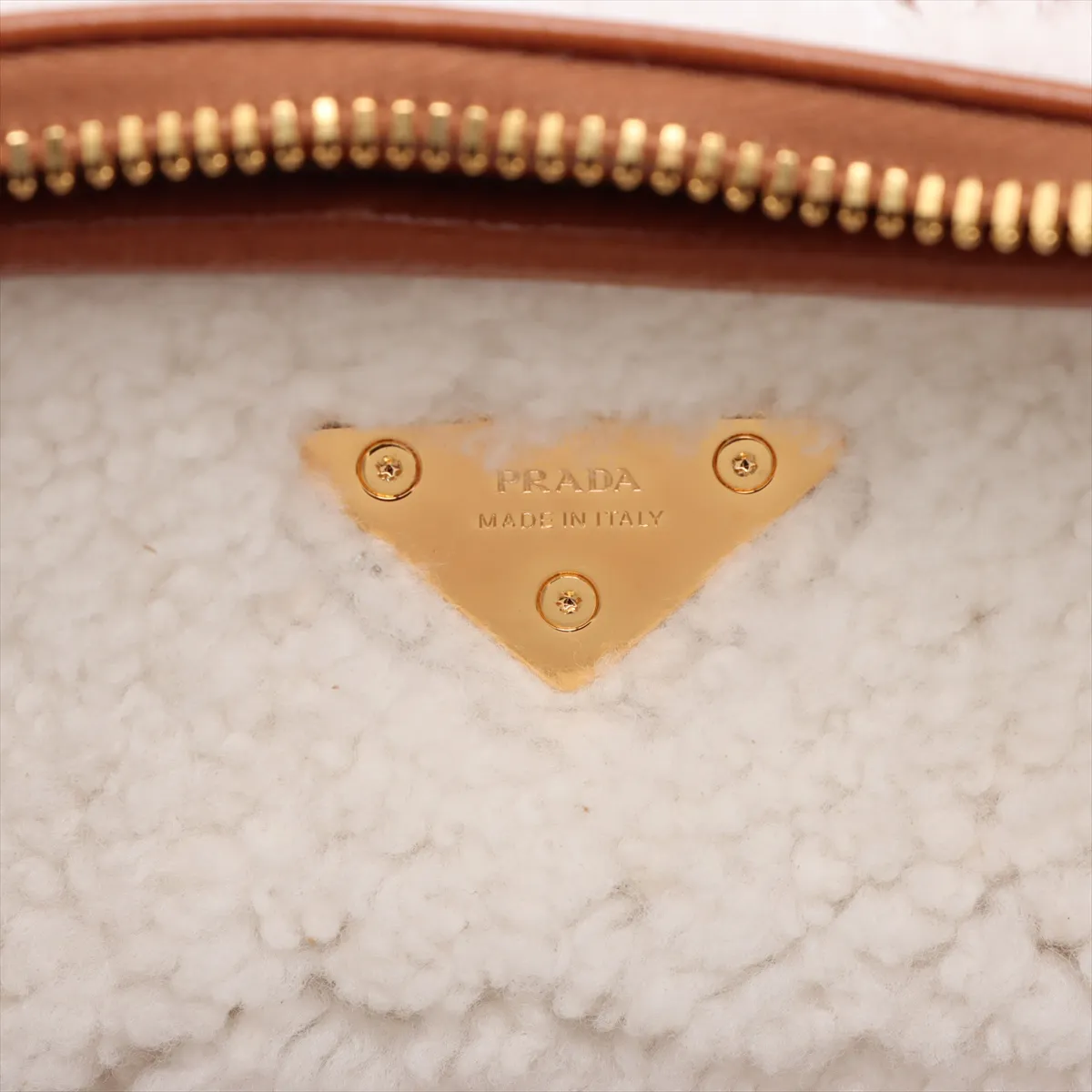 leather x shearling shoulder bag brown 1BB124 — view 9