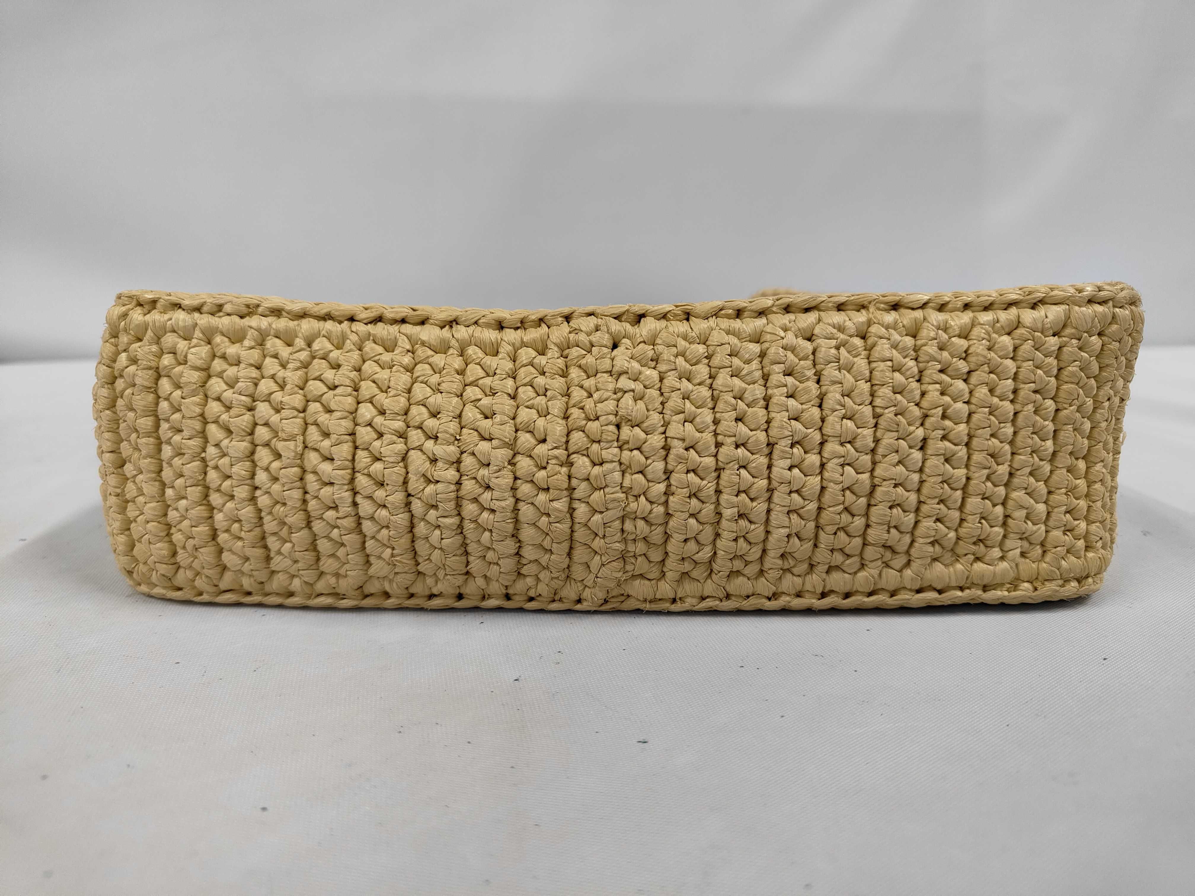 Re-Edition Crochet x Leather Mini Bag, Natural, 1BC204 2A2T F0018 V JUO Shoulder Bag — view 3