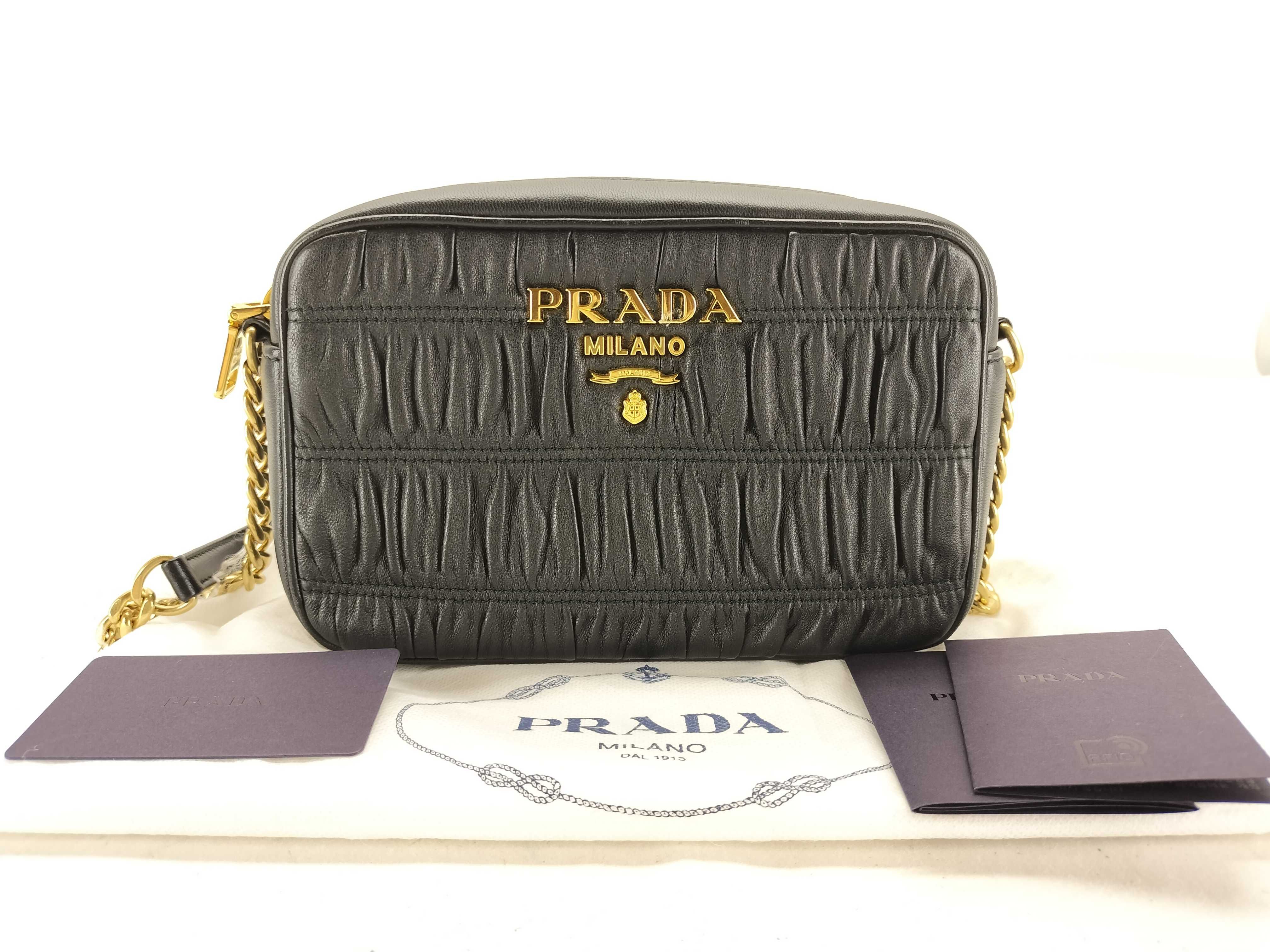 SG- Nappa Gofle Leather Chain Shoulder Bag Black 1BH112 Shoulder Bag
