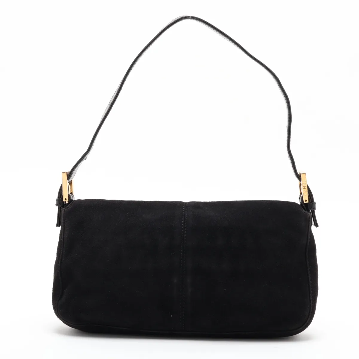 Mamma Bucket Suede x Leather Shoulder Bag, Black — view 2
