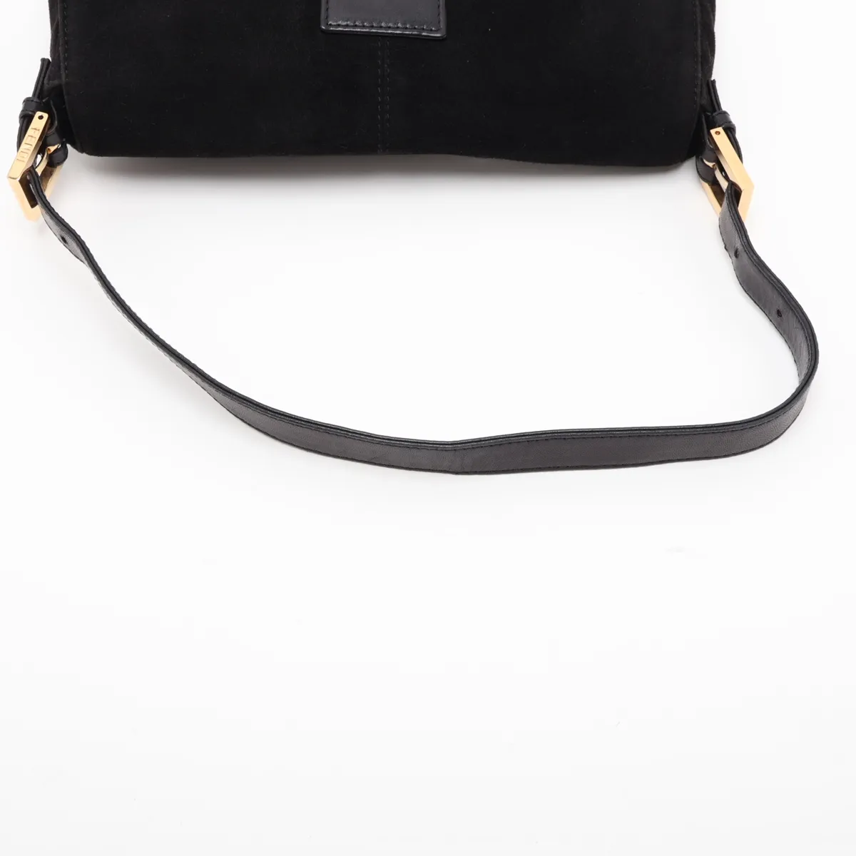 Mamma Bucket Suede x Leather Shoulder Bag, Black — view 5