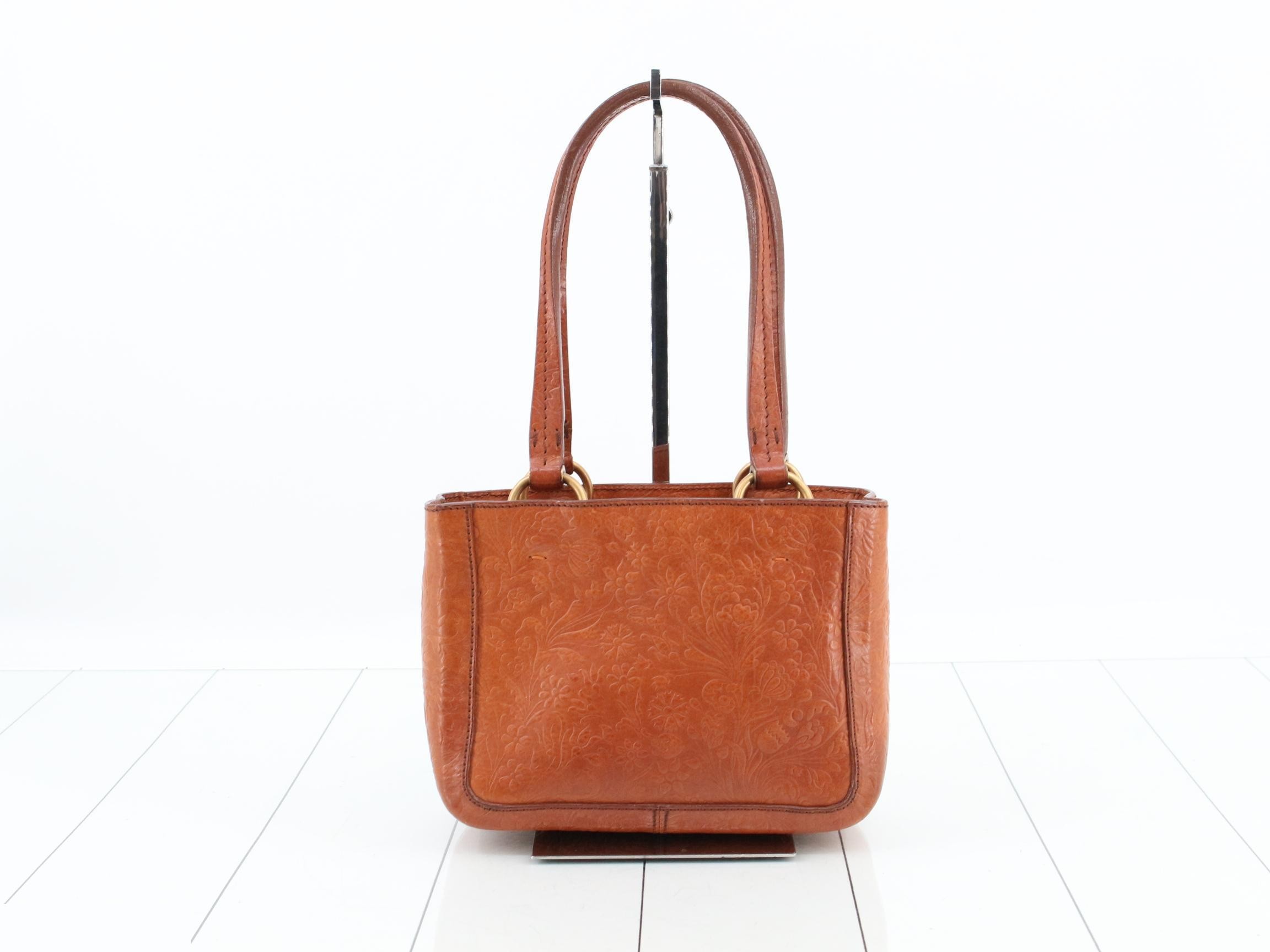 Leather embossed bag/handbag — view 2