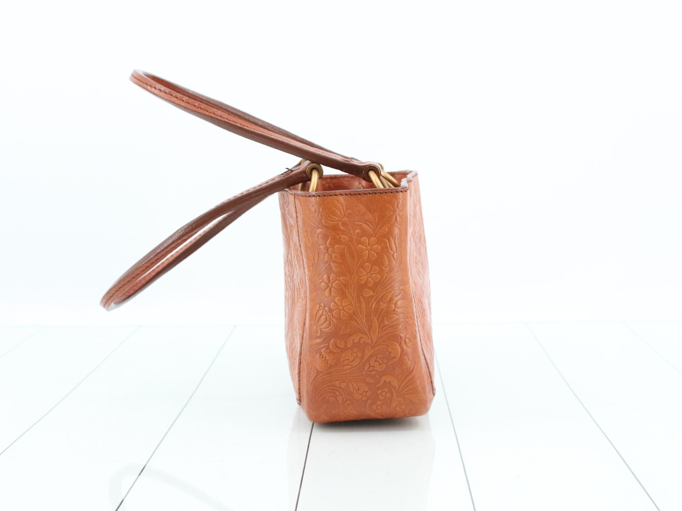 Leather embossed bag/handbag — view 3
