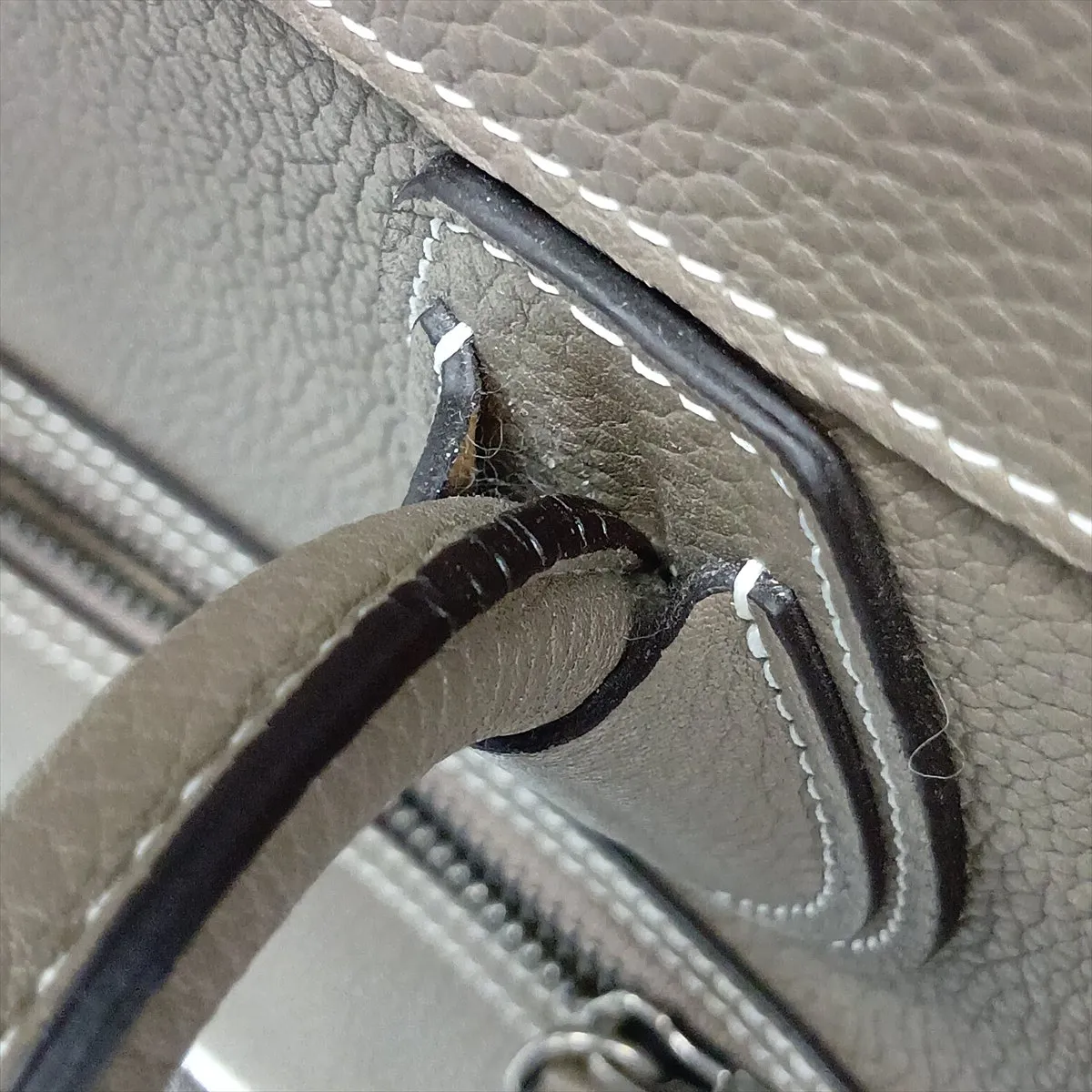Luggage Micro Shopper Leather Handbag, Beige — view 13