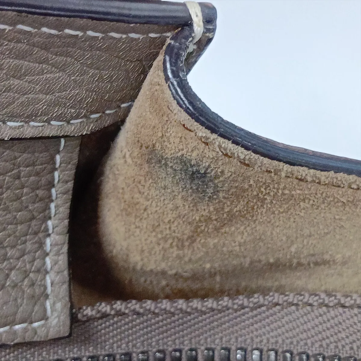 Luggage Micro Shopper Leather Handbag, Beige — view 14