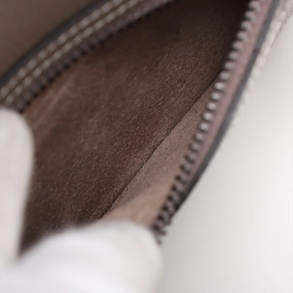Luggage Micro Shopper Leather Handbag, Beige — view 9