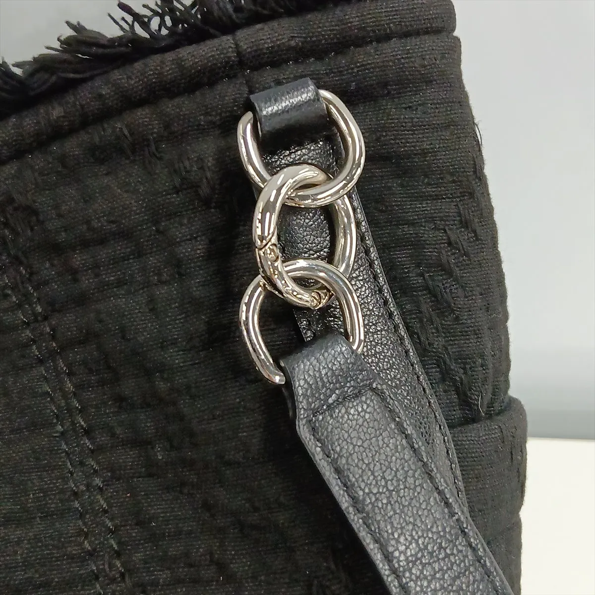 Coco Mark Canvas 2-Way Tote Bag, Black with Silver Hardware, 30429554 (Serial Number in the 30s) — view 14