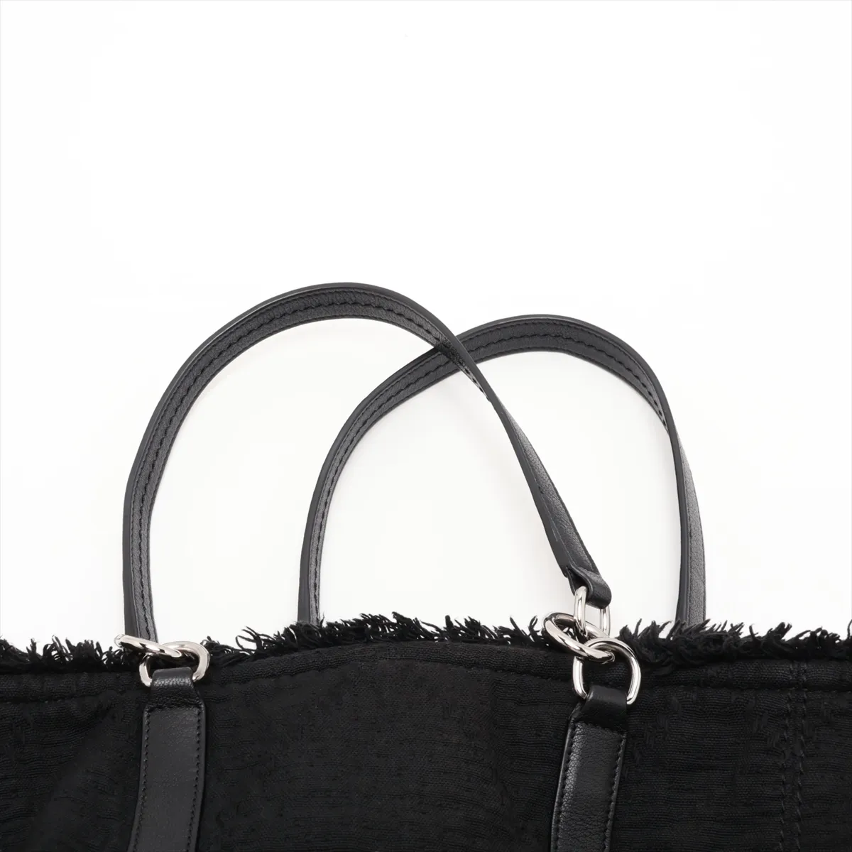 Coco Mark Canvas 2-Way Tote Bag, Black with Silver Hardware, 30429554 (Serial Number in the 30s) — view 8