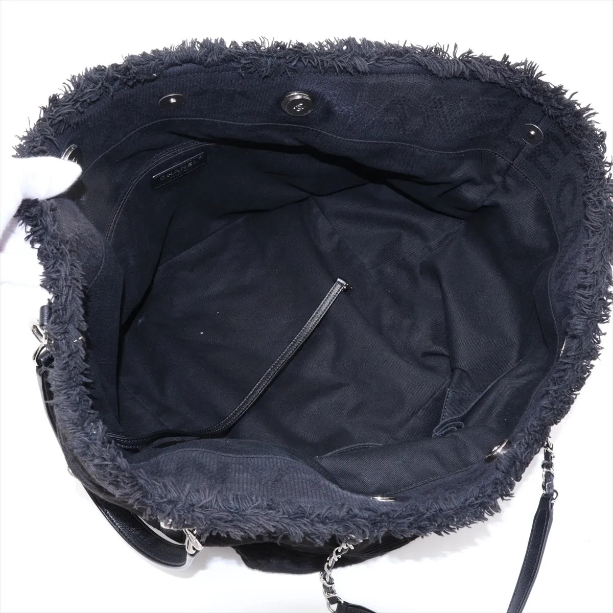 Coco Mark Canvas 2-Way Tote Bag, Black with Silver Hardware, 30429554 (Serial Number in the 30s) — view 9