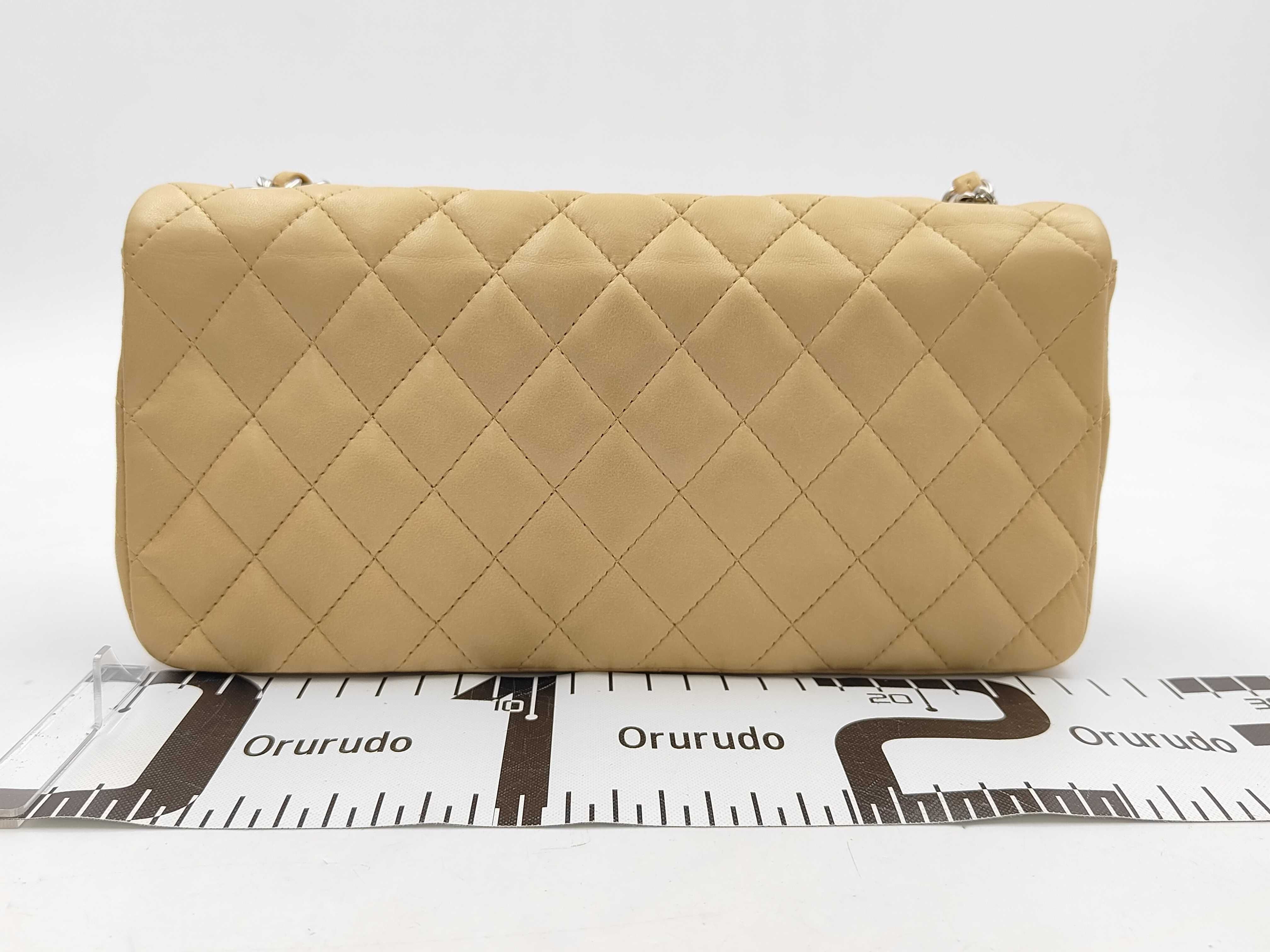 Calfskin Beige Matelassé Shoulder Bag with Silver Hardware — view 2