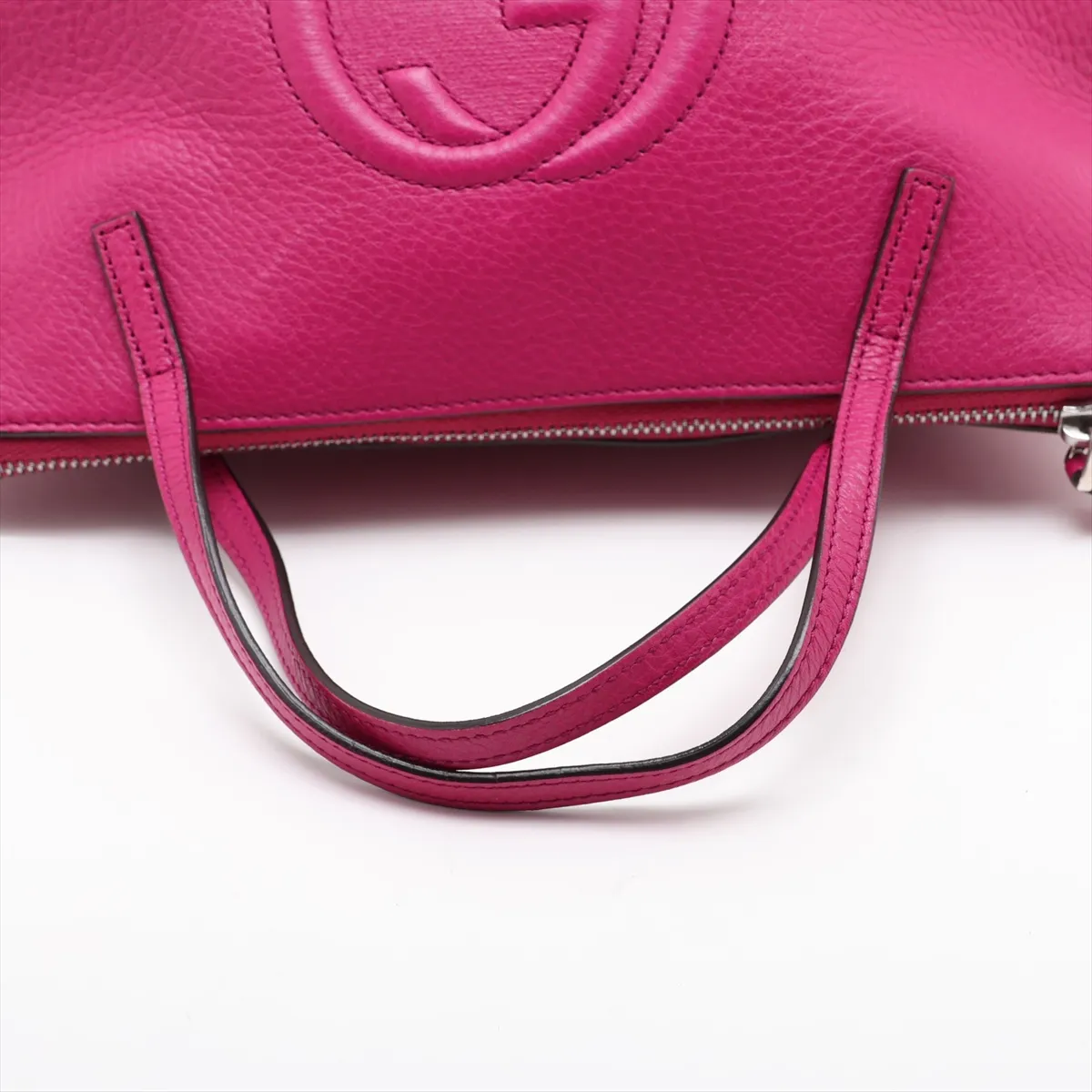 Soho Leather Handbag, Pink, 340618 — view 5