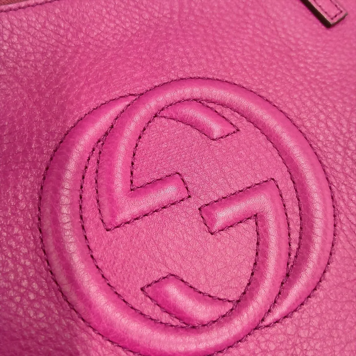 Soho Leather Handbag, Pink, 340618 — view 10