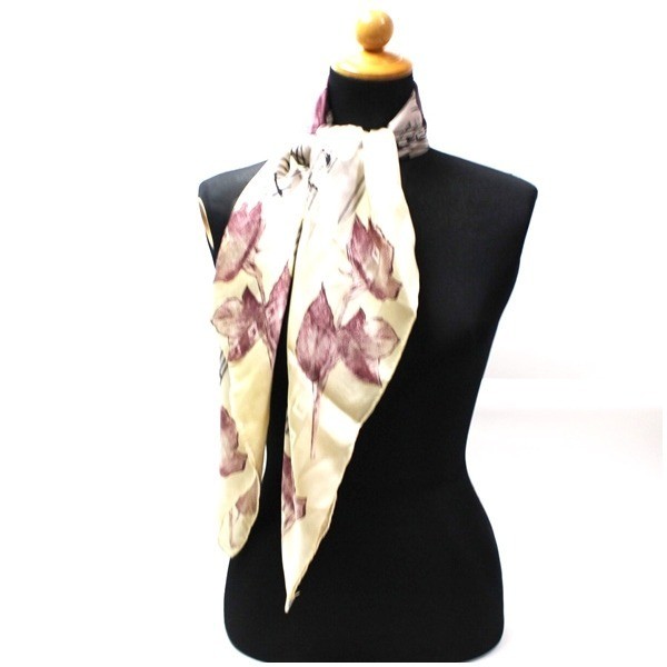 silk scarf with musical note design, with tag. — view 3