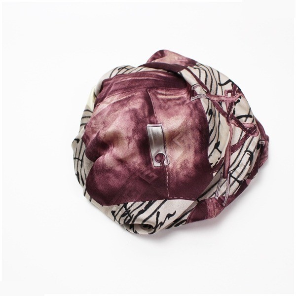 silk scarf with musical note design, with tag. — view 6