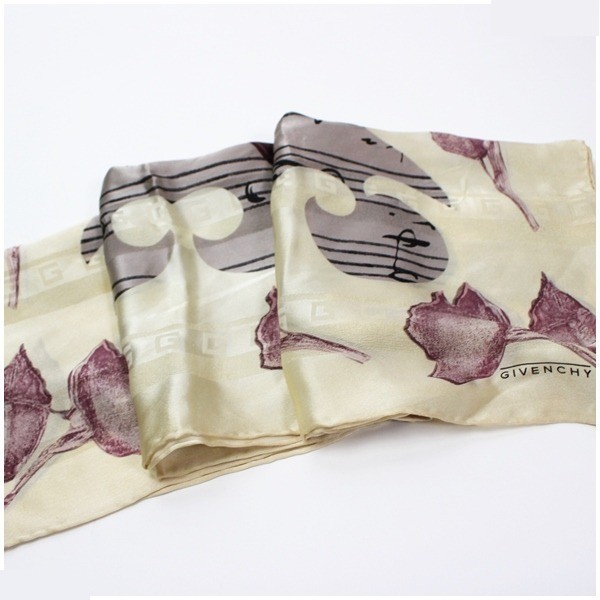 silk scarf with musical note design, with tag. — view 7