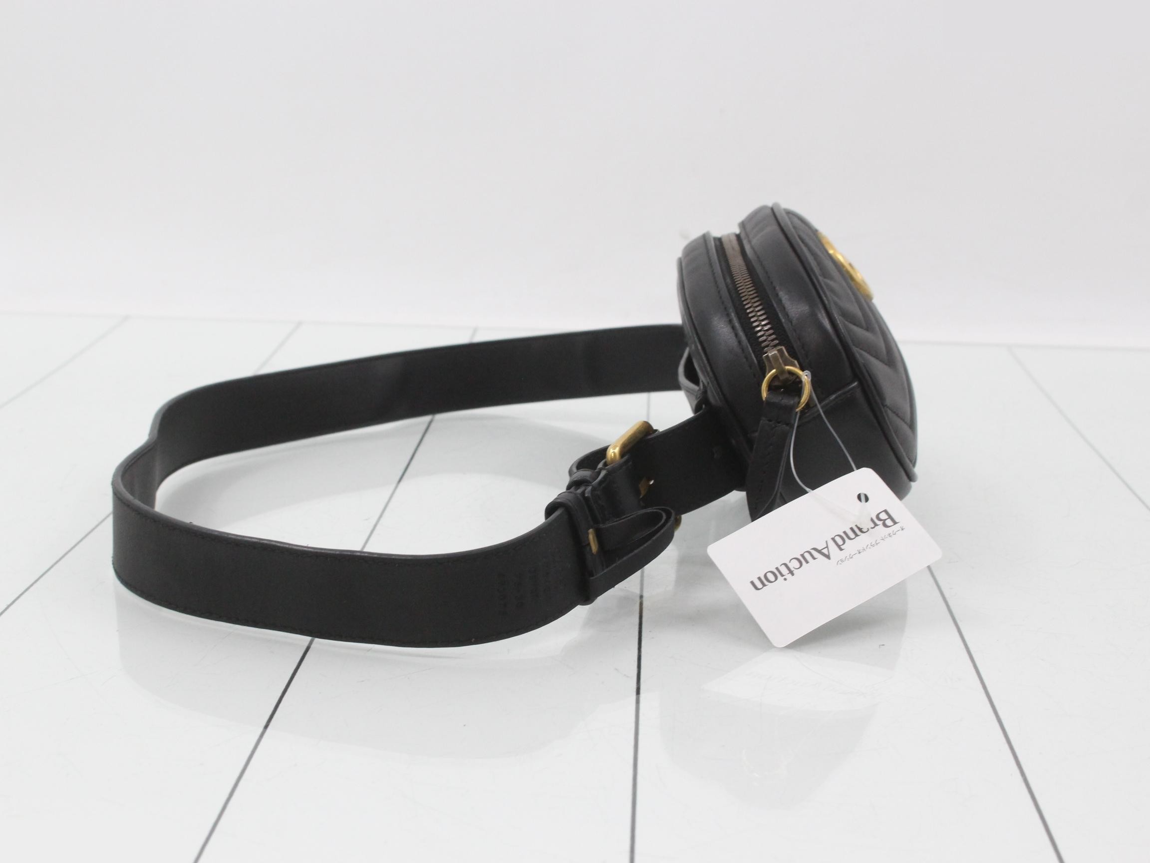 GG Marmont Leather Waist Bag, Black — view 4