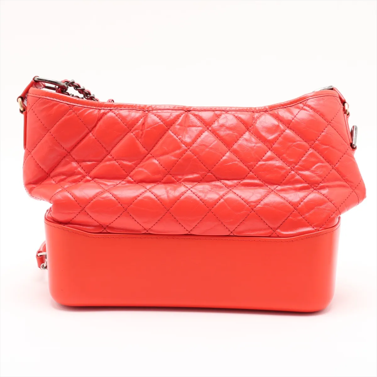 Gabrielle de Chanel Vintage Calfskin Chain Shoulder Bag, Orange with Gold and Silver Hardware, 27202670, Serial Number 27 — view 2
