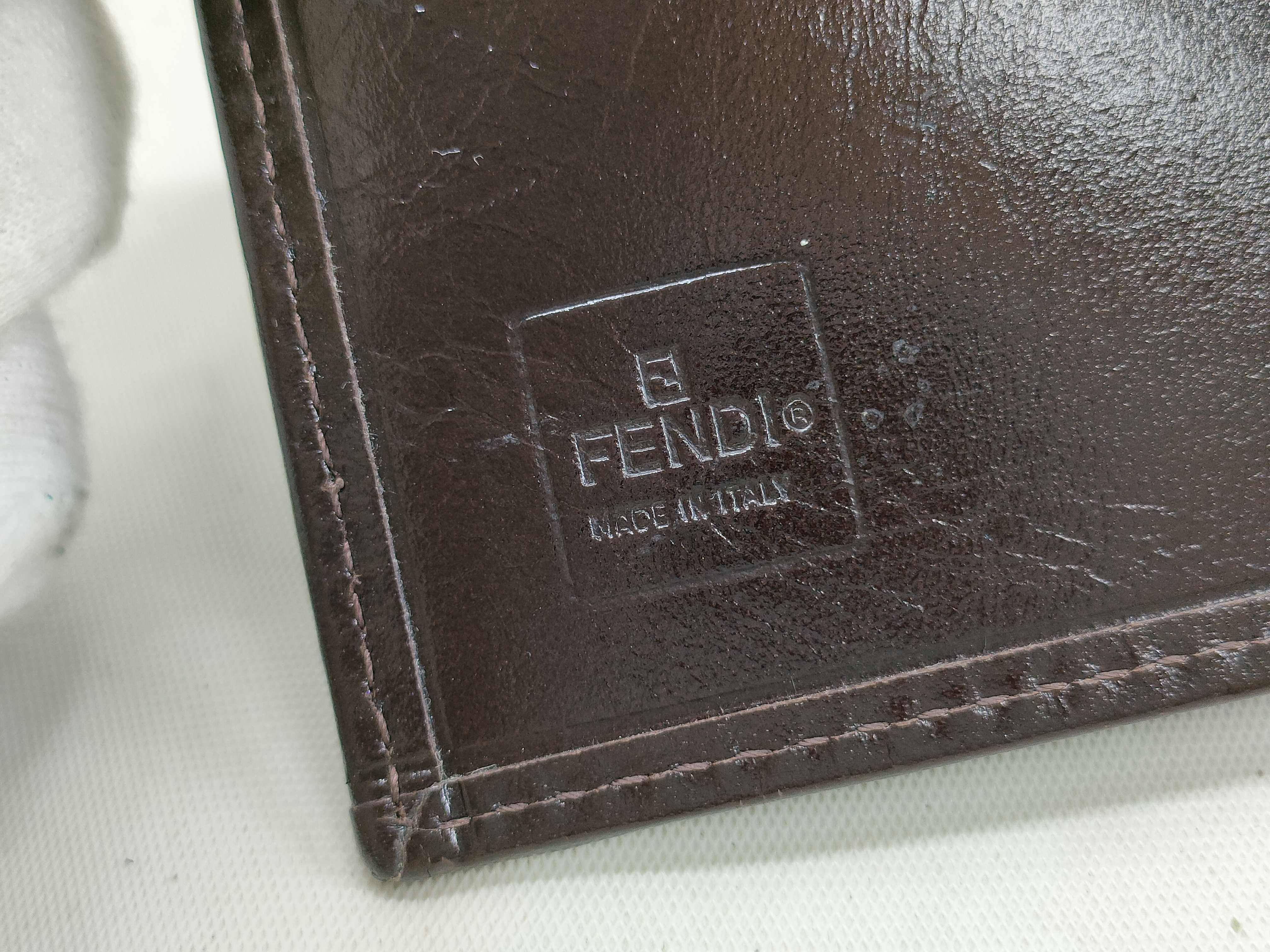 Zucca pattern trifold wallet, brown tones, canvas leather, silver hardware. (Item No. 07 15829 991) — view 7