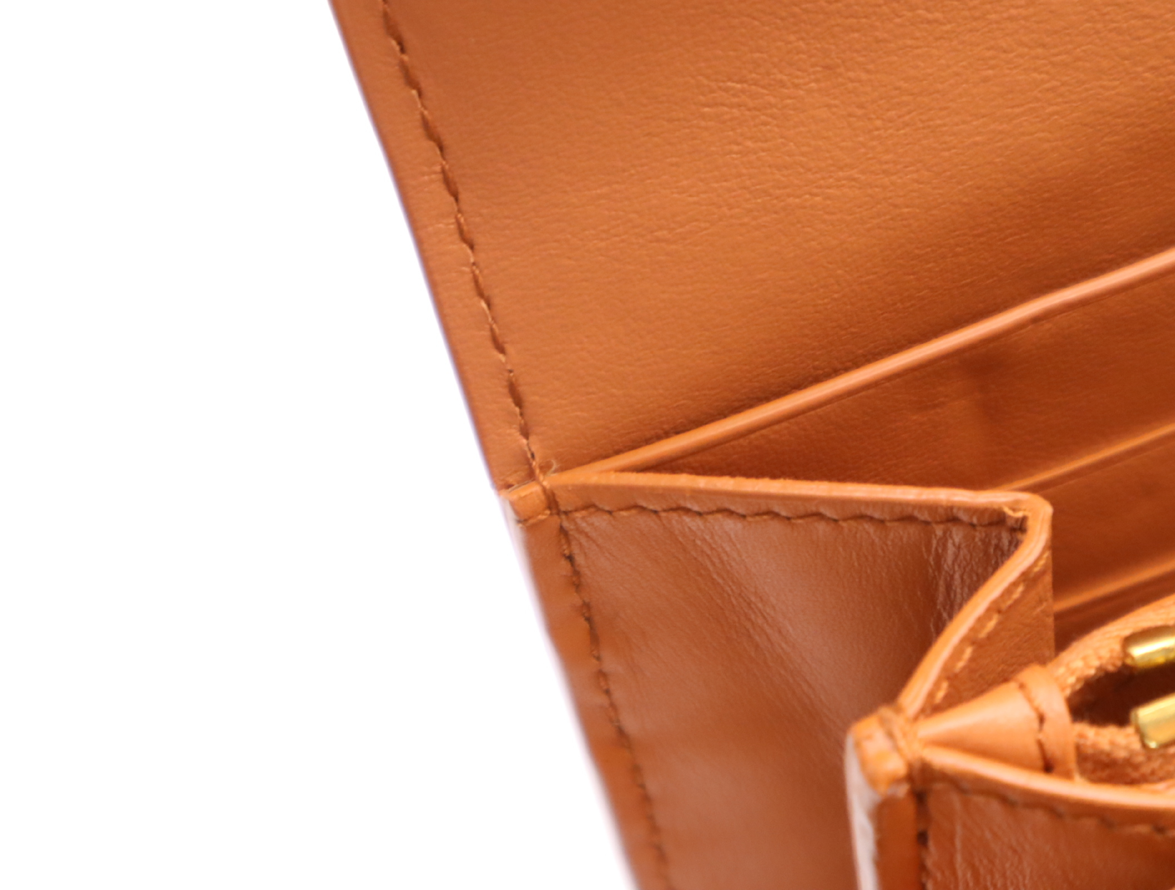 French Calf Continental Long Wallet, Orange, with Box and Dust Bag. — view 14