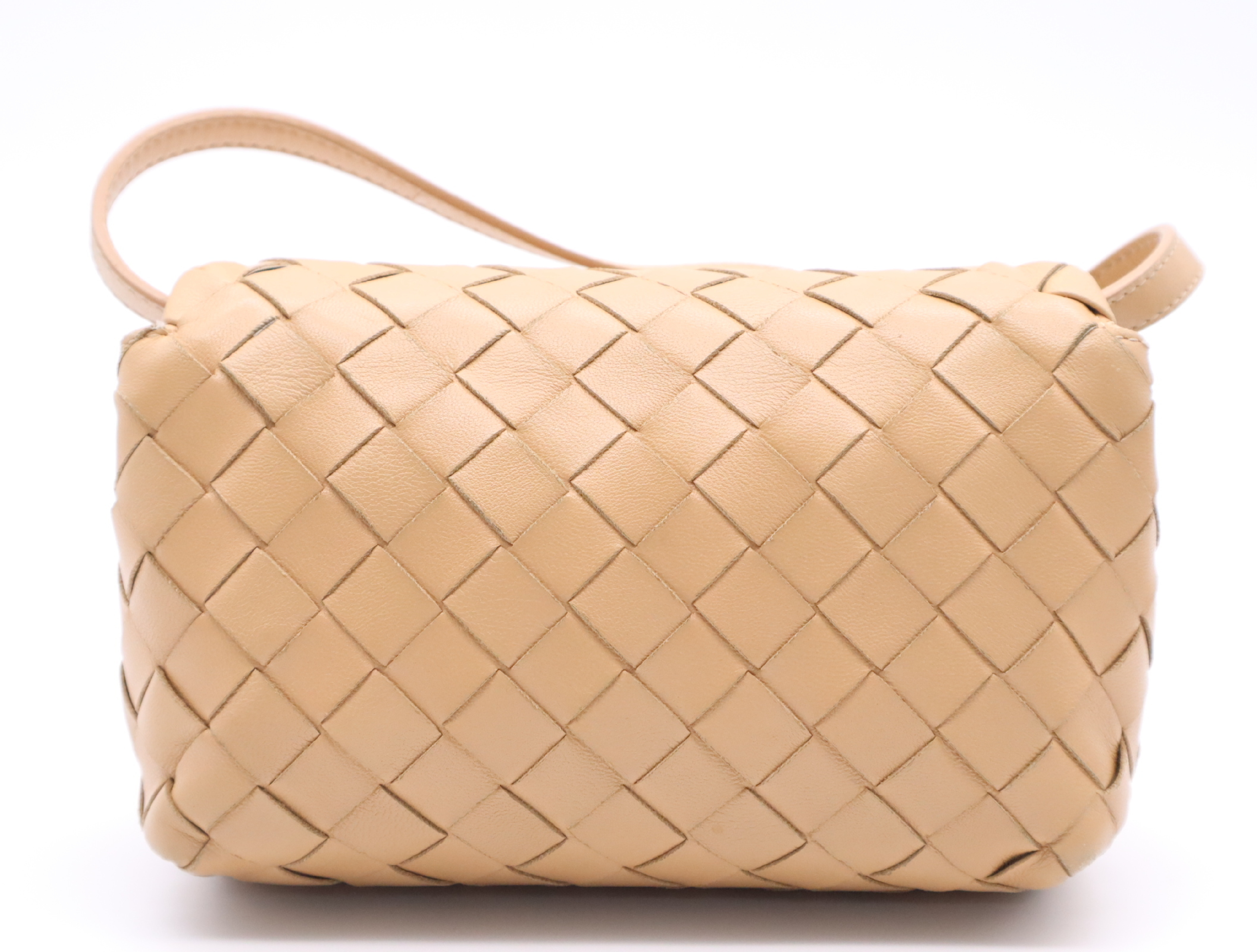 609412 Leather Intrecciato Shoulder Bag, Beige, with Dust Bag. — view 2