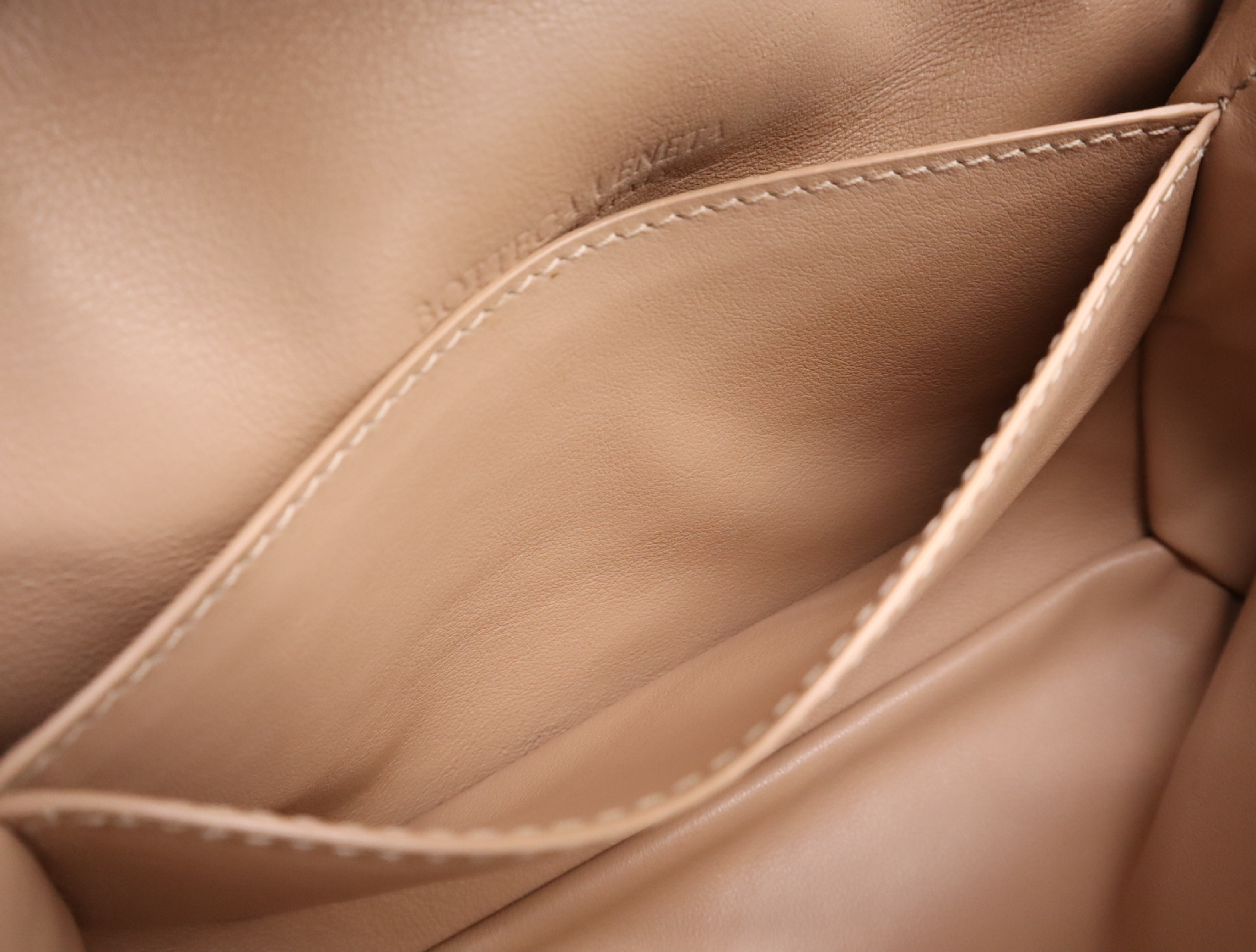 609412 Leather Intrecciato Shoulder Bag, Beige, with Dust Bag. — view 13