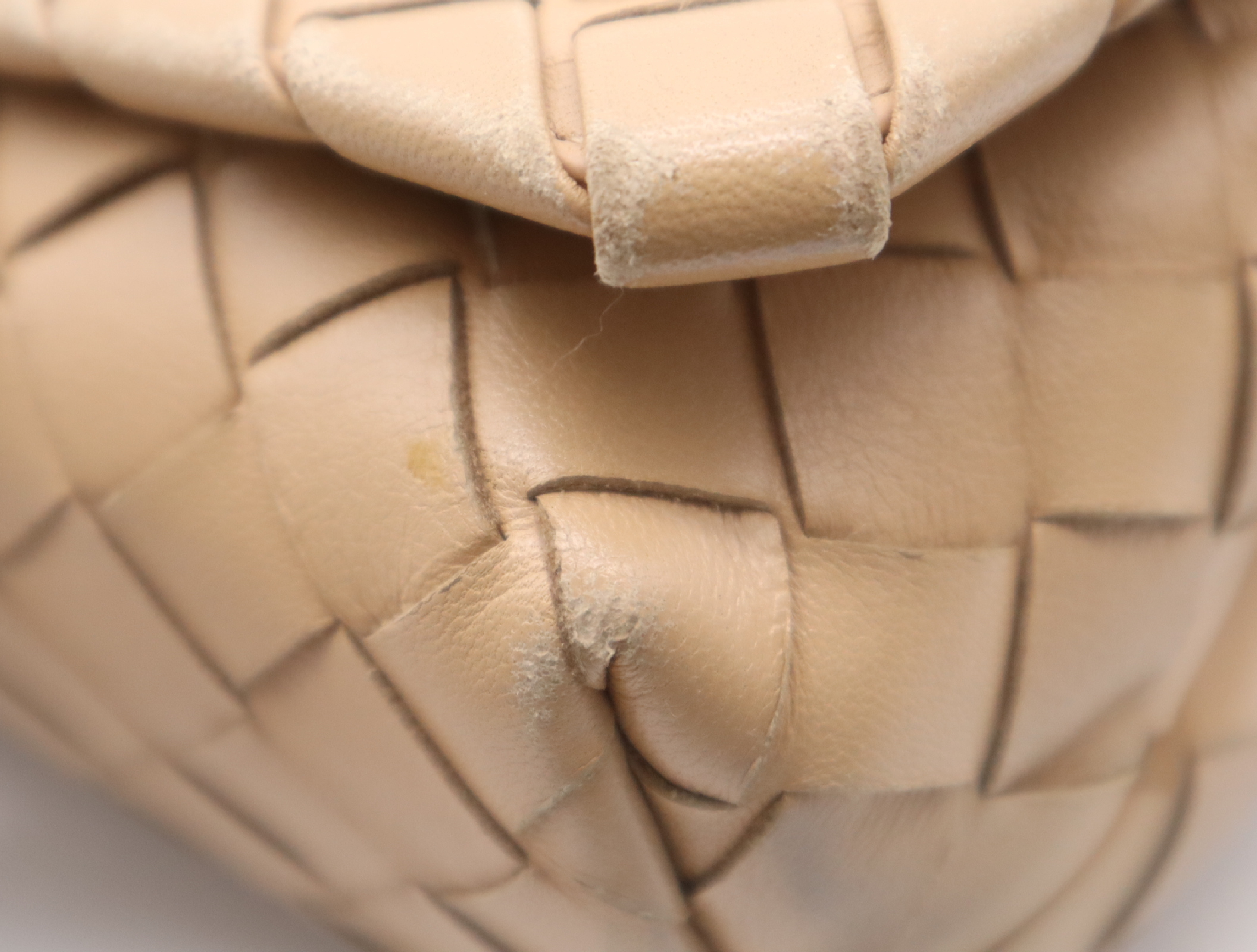 609412 Leather Intrecciato Shoulder Bag, Beige, with Dust Bag. — view 7