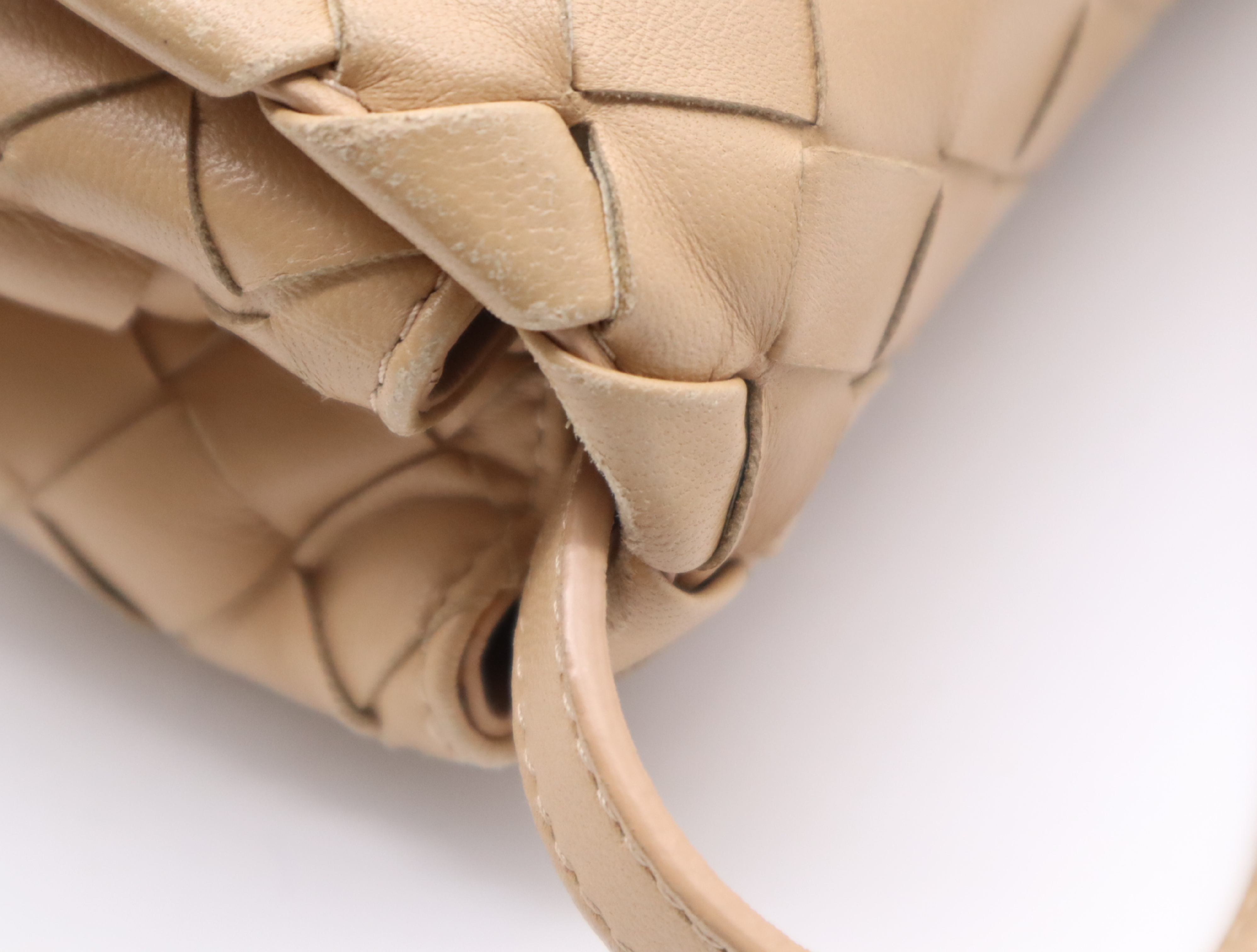 609412 Leather Intrecciato Shoulder Bag, Beige, with Dust Bag. — view 8