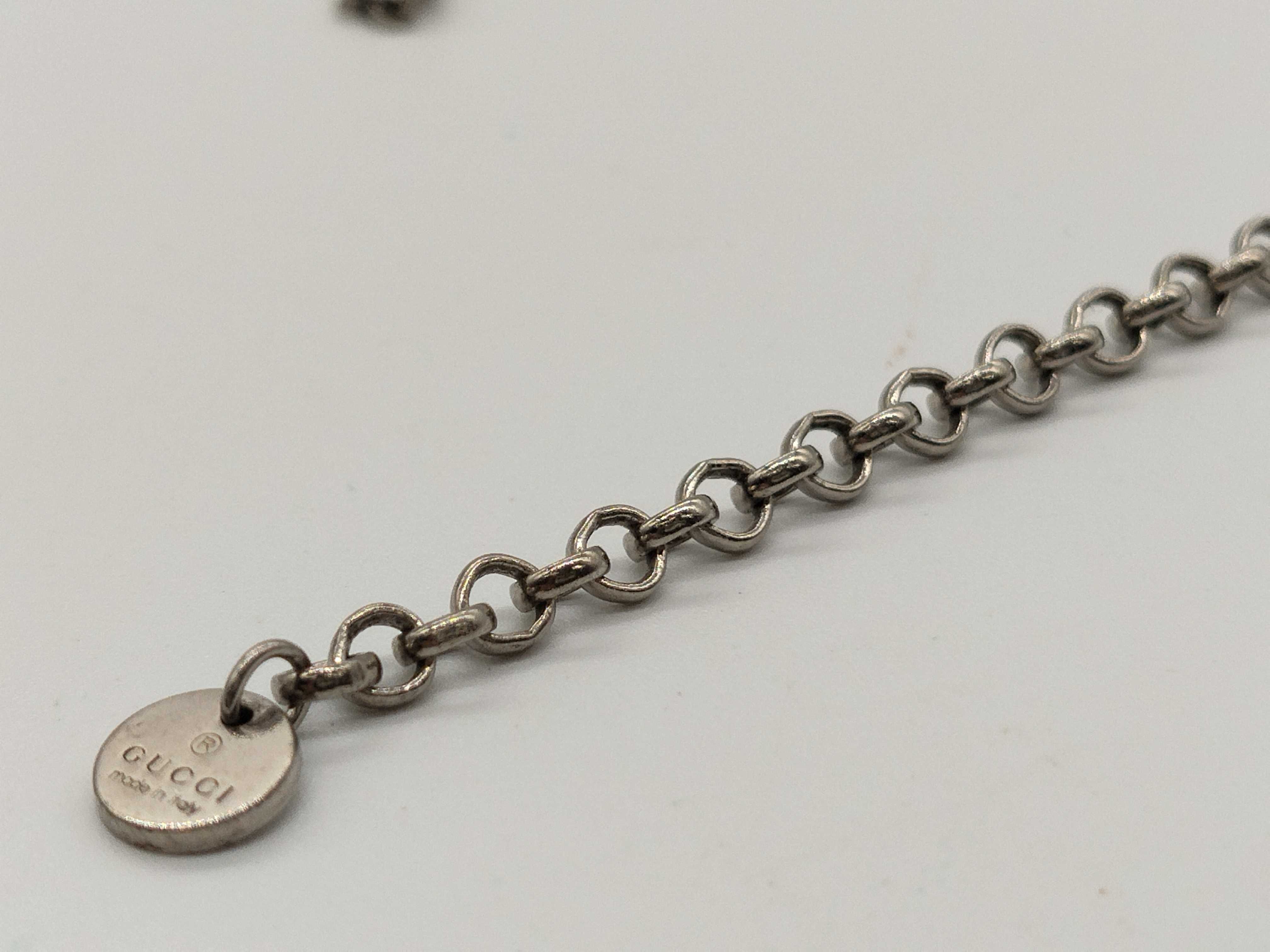 Interlocking G logo arabesque leaf sterling silver (925) necklace. — view 5