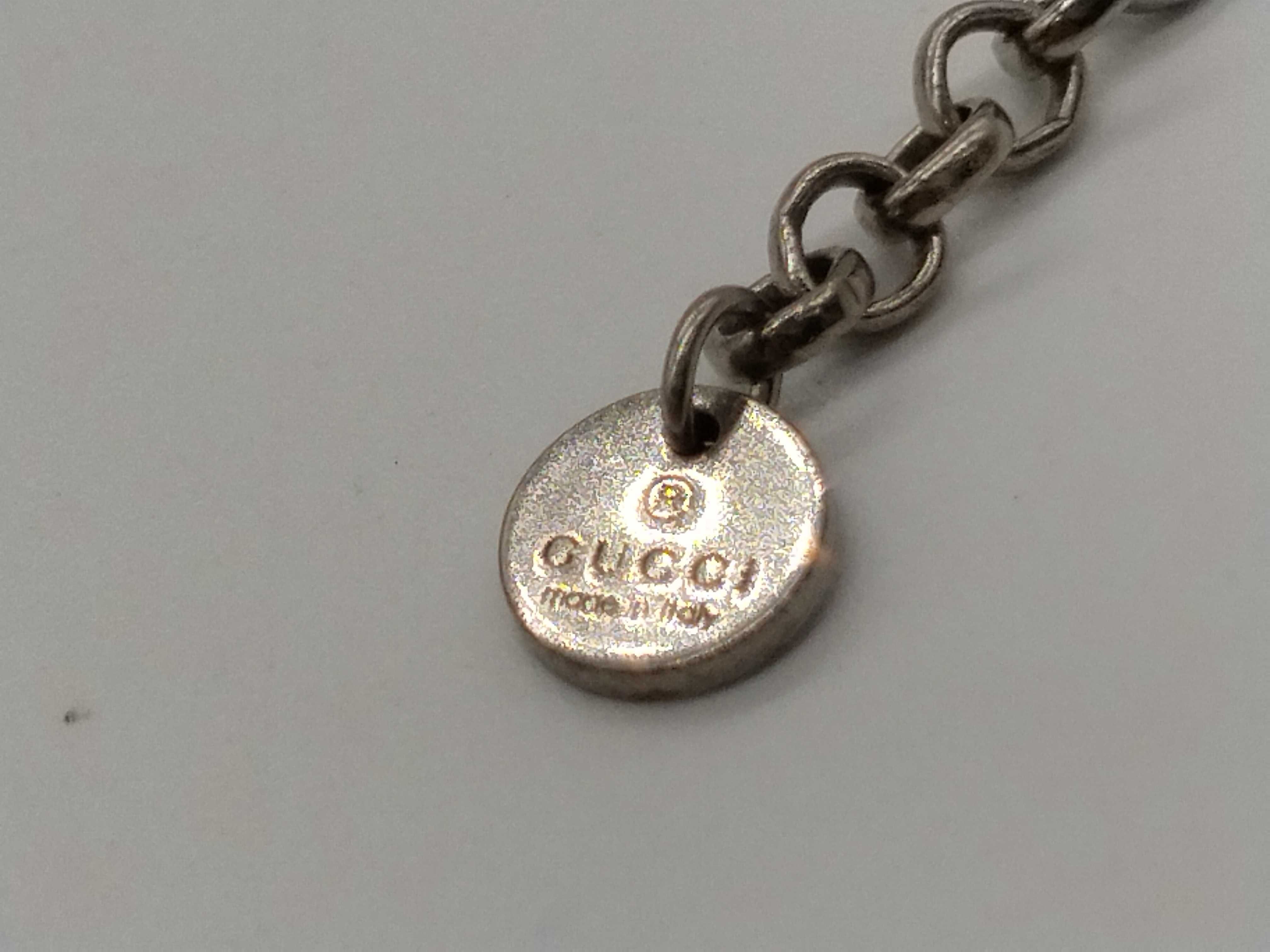 Interlocking G logo arabesque leaf sterling silver (925) necklace. — view 6