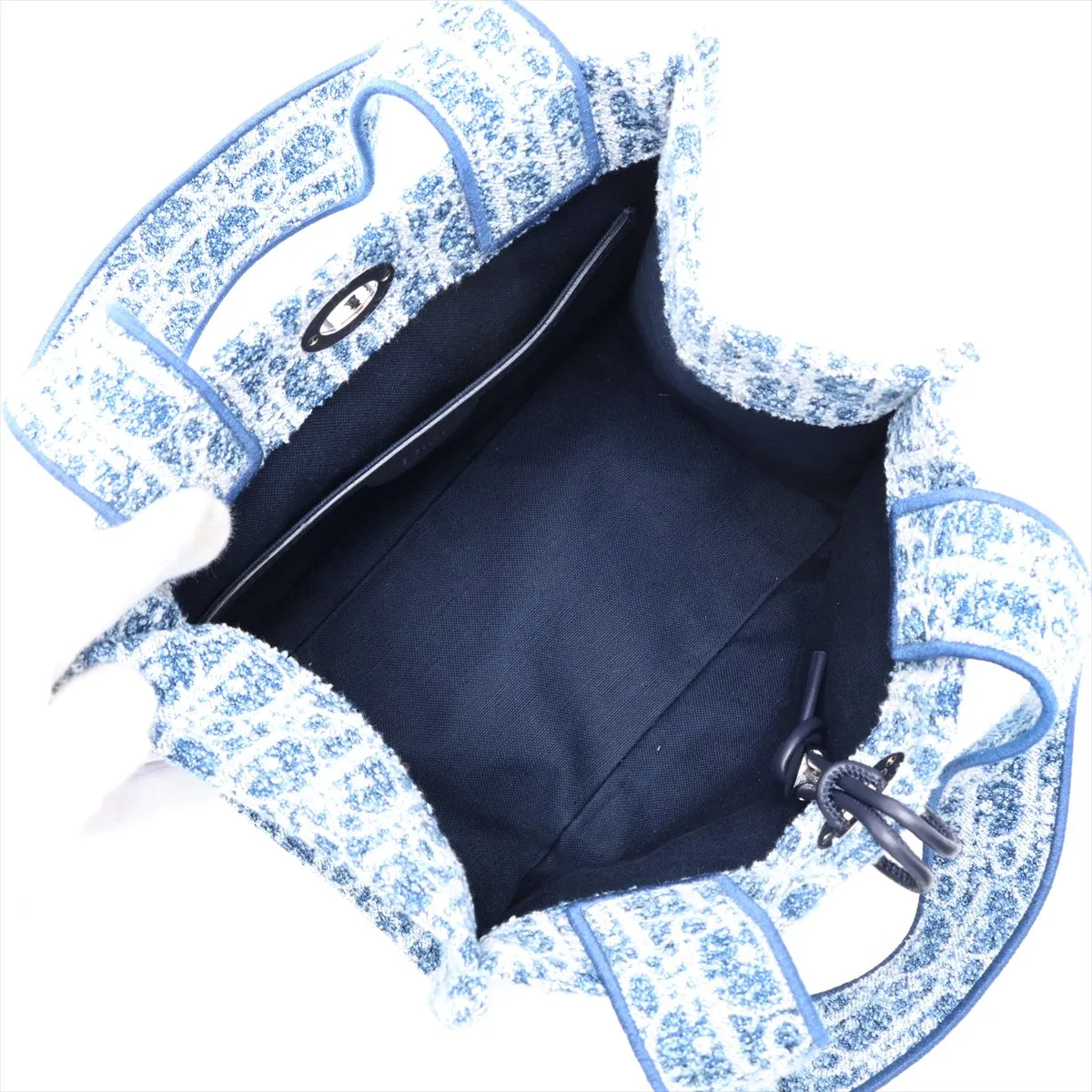 Dioliviera Sponge Black Tote Fabric Handbag Blue Lucky Star — view 7