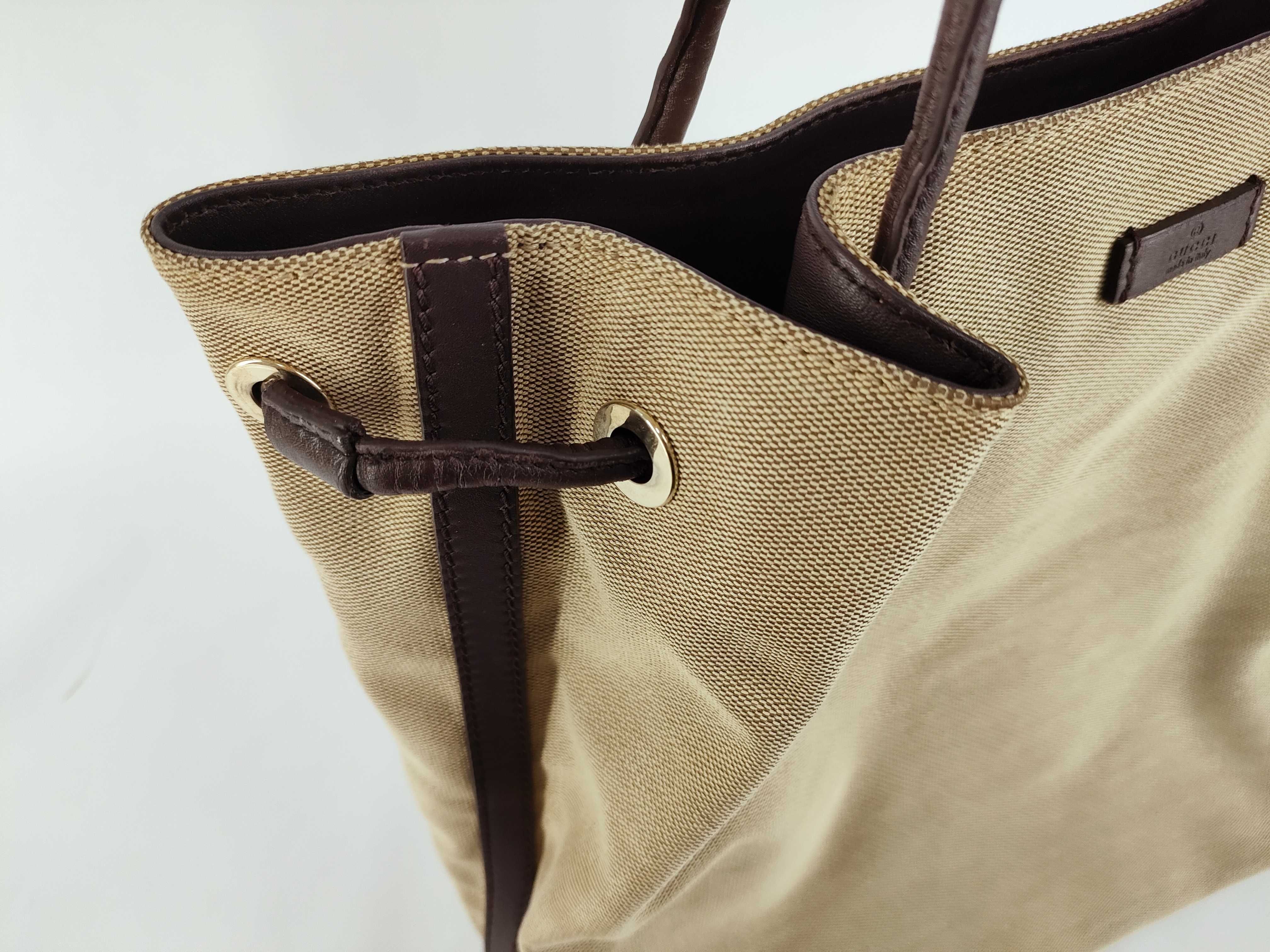 GG Canvas Drawstring Bag, Brown Handbag — view 8
