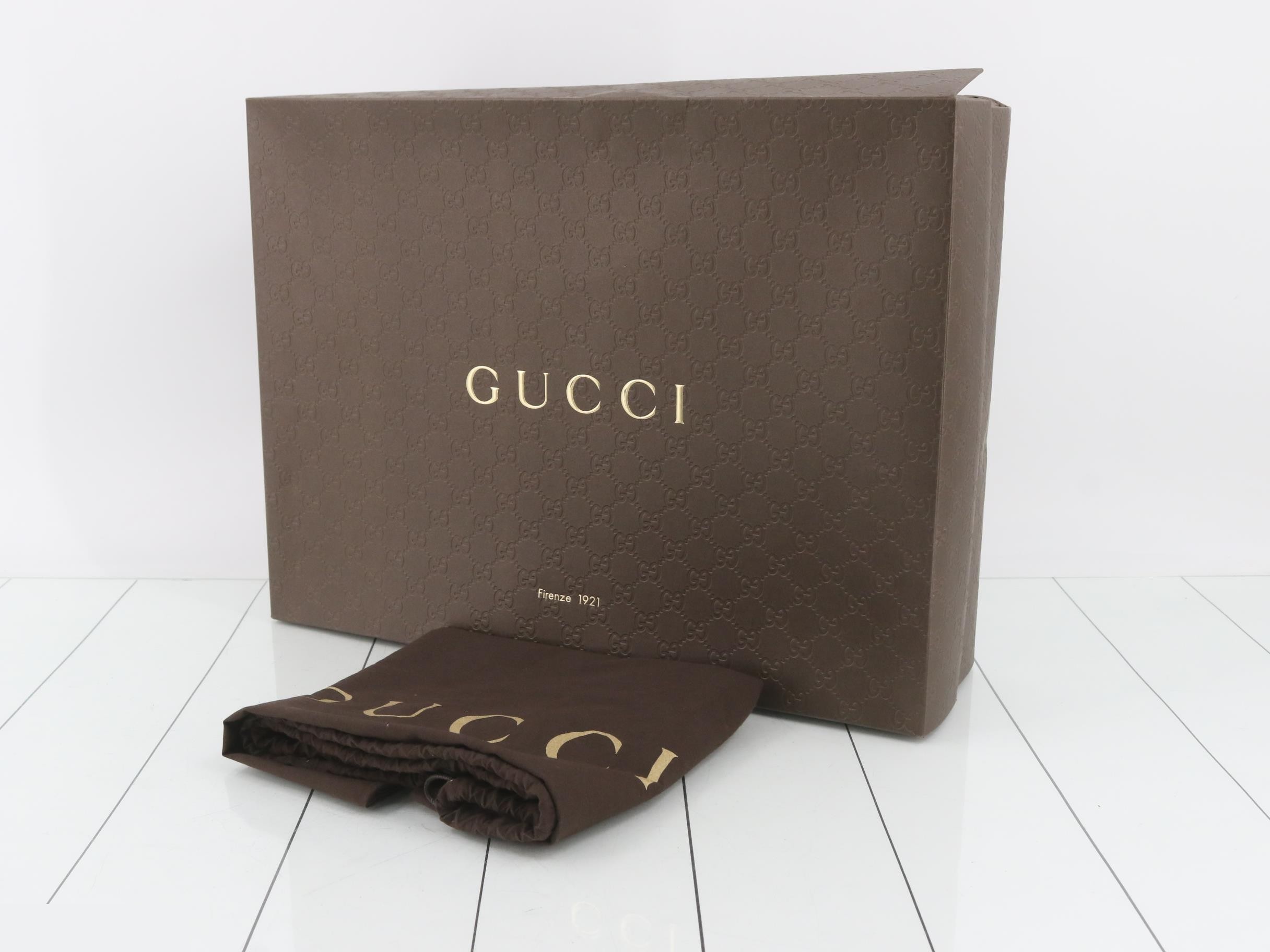 GG Supreme Reversible Tote Bag, PVC/Leather, Brown — view 7