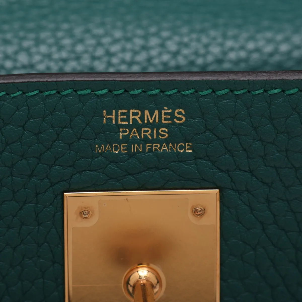 [Individually packaged] Hermes Kelly 32 Retournée Taurillon Clemence Malachite Silver Hardware R: 2014 — view 12