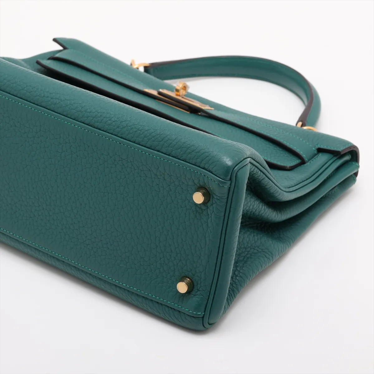 [Individually packaged] Hermes Kelly 32 Retournée Taurillon Clemence Malachite Silver Hardware R: 2014 — view 3