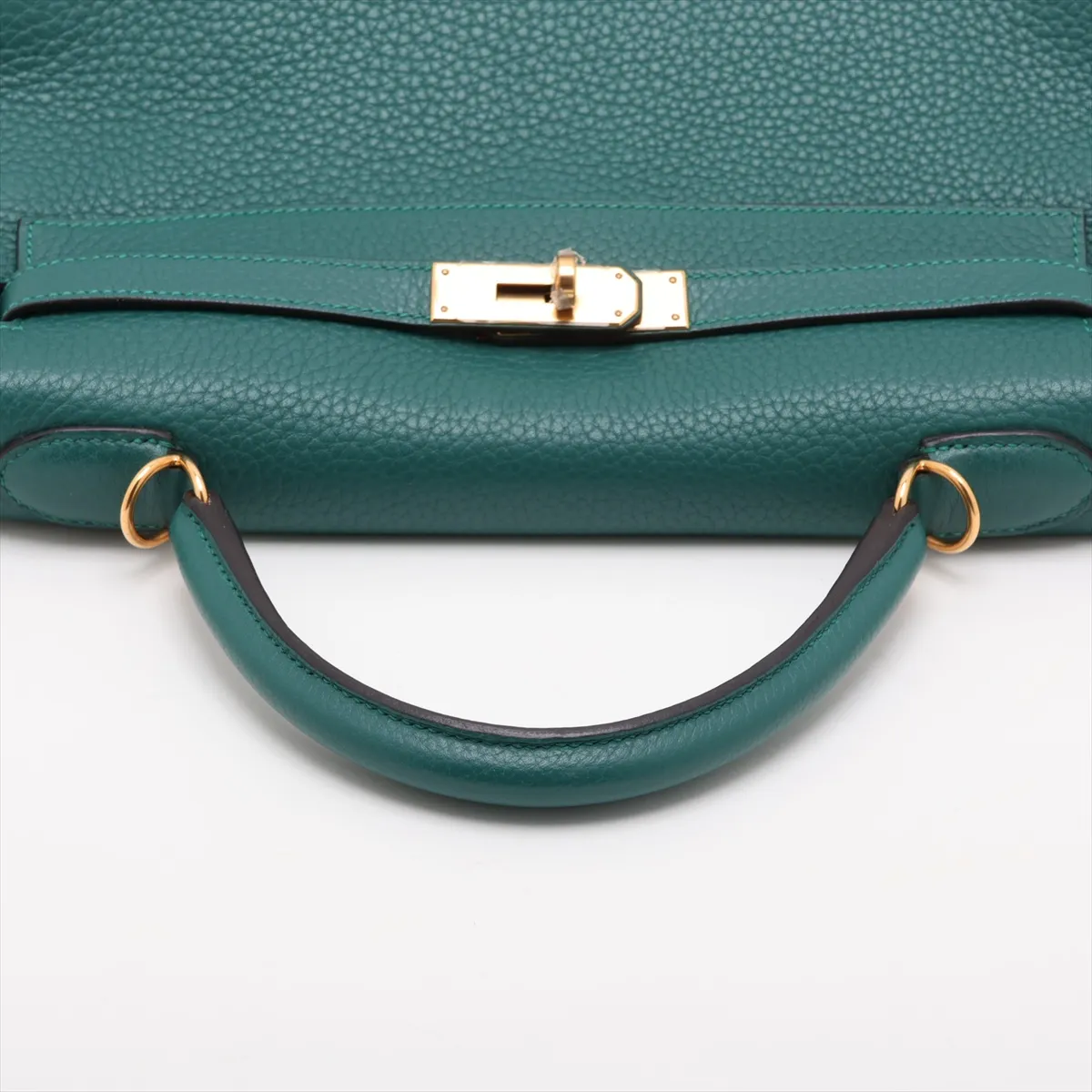 [Individually packaged] Hermes Kelly 32 Retournée Taurillon Clemence Malachite Silver Hardware R: 2014 — view 5
