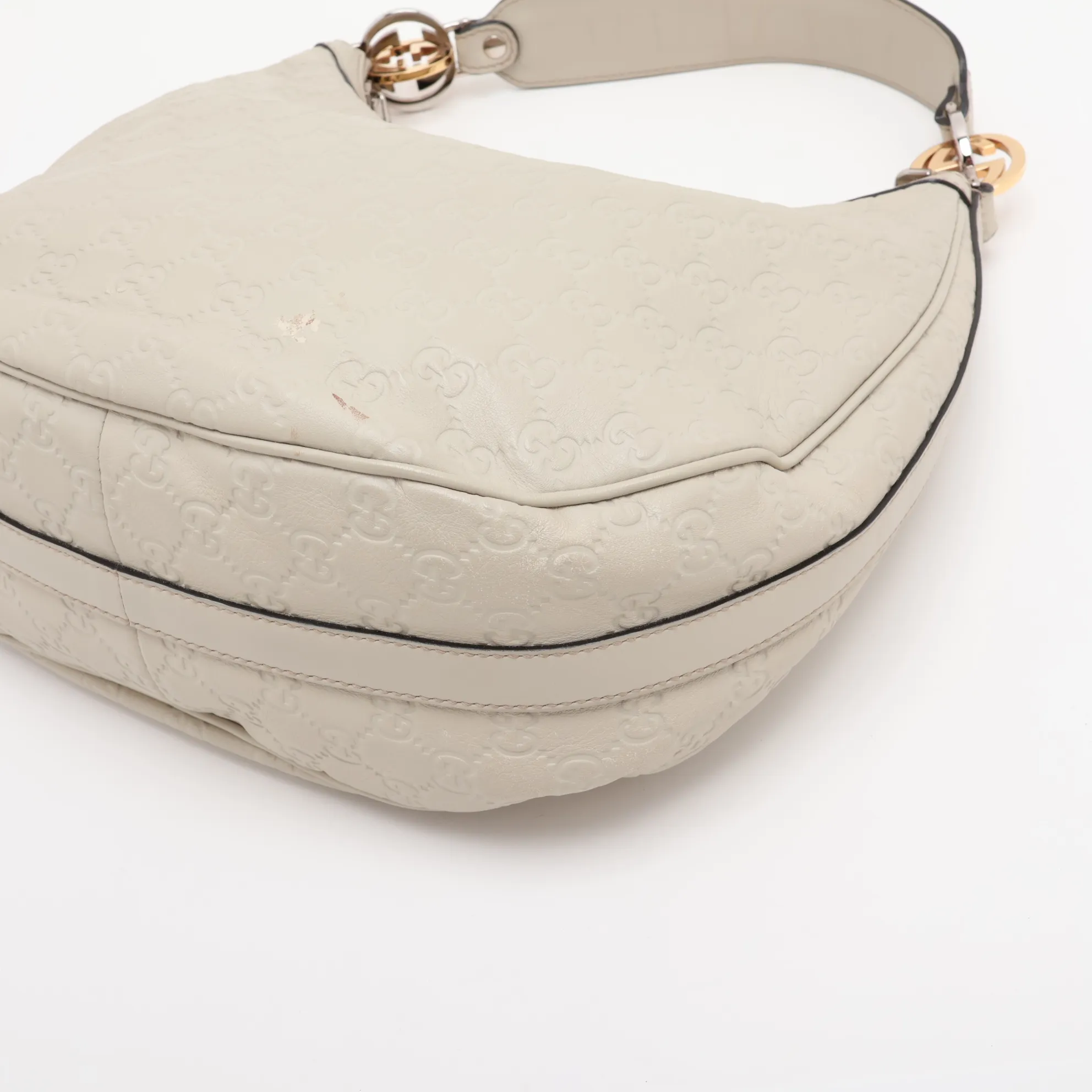 Guccissima Leather Shoulder Bag, Beige, 232962 — view 3