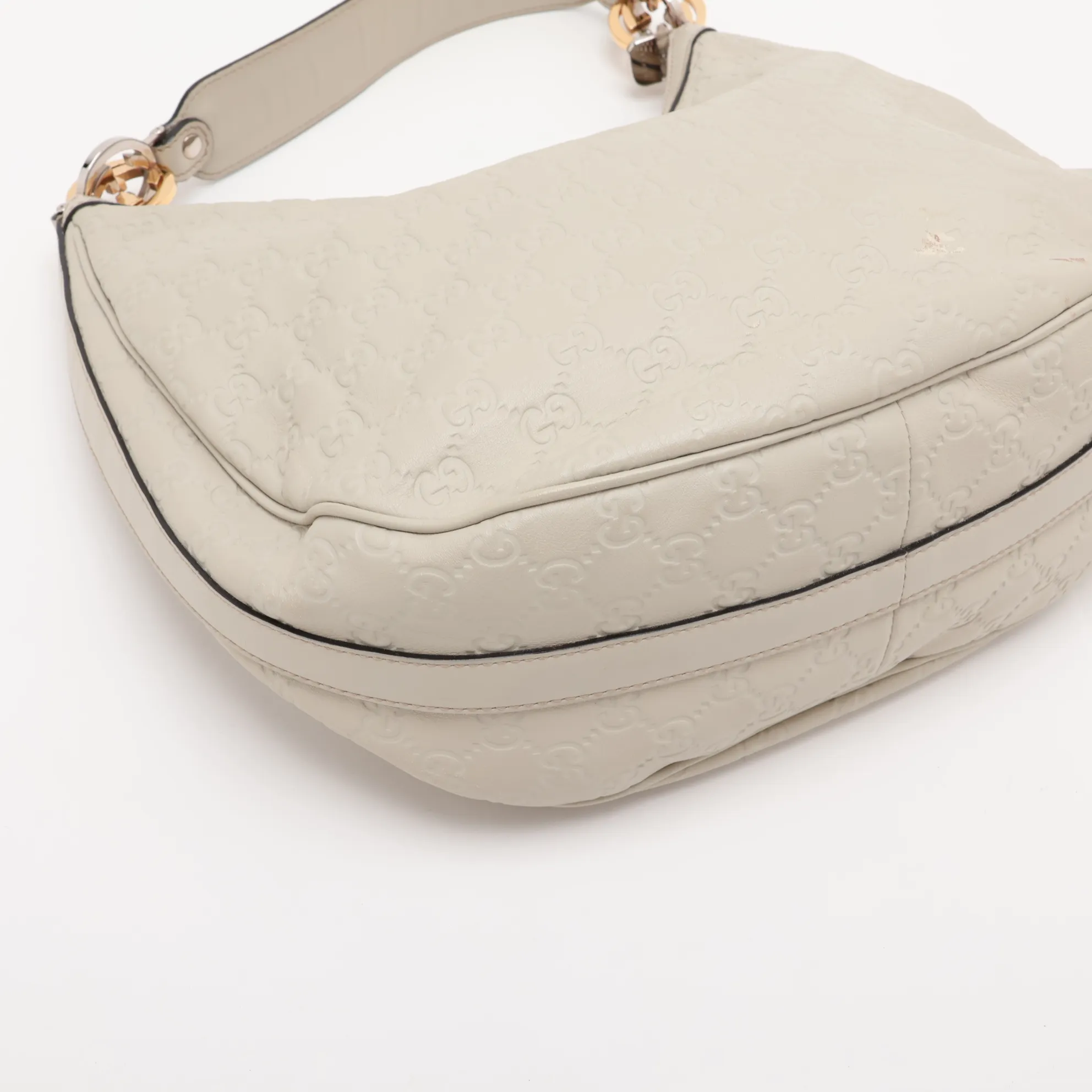 Guccissima Leather Shoulder Bag, Beige, 232962 — view 4
